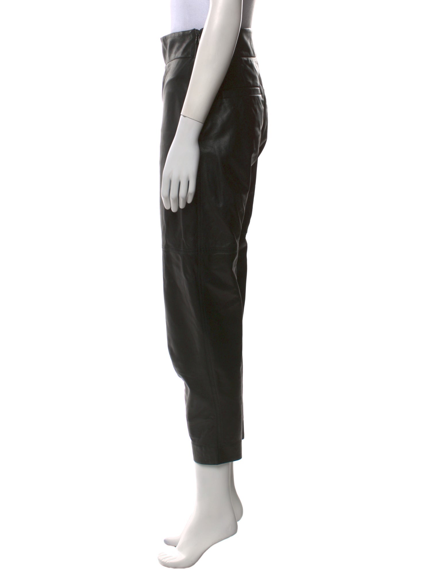 Brunello Cucinelli Leather Straight Leg Pants