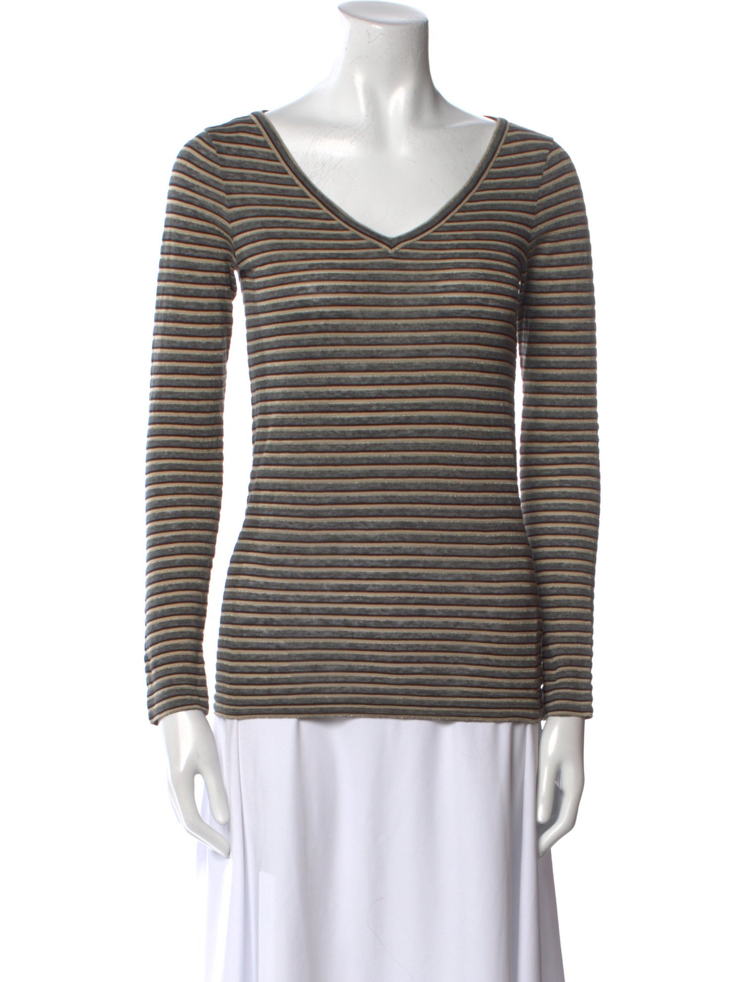 Brunello Cucinelli Linen Striped T-Shirt