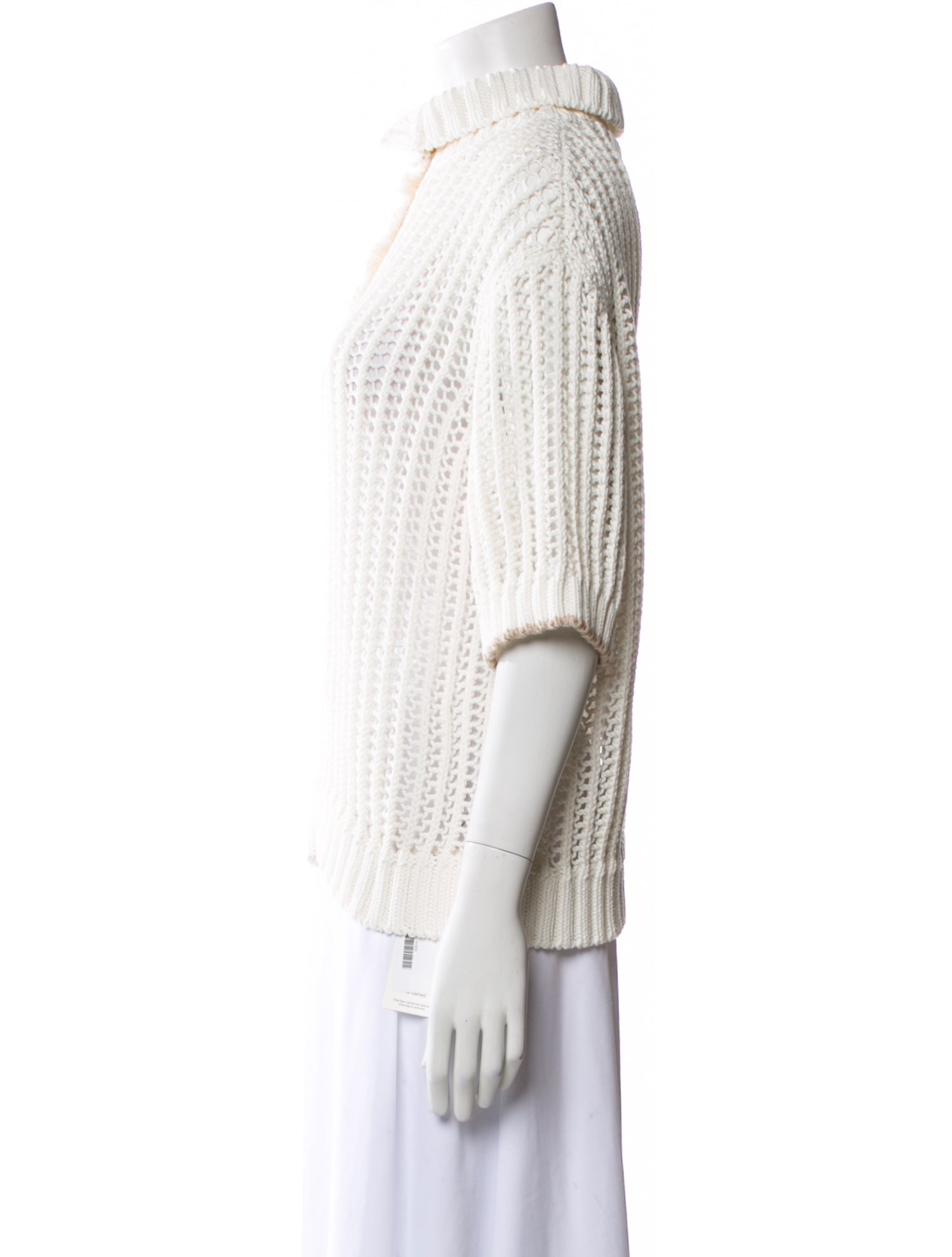 Brunello Cucinelli Mock Neck Three-Quarter Sleeve Sweatshirt