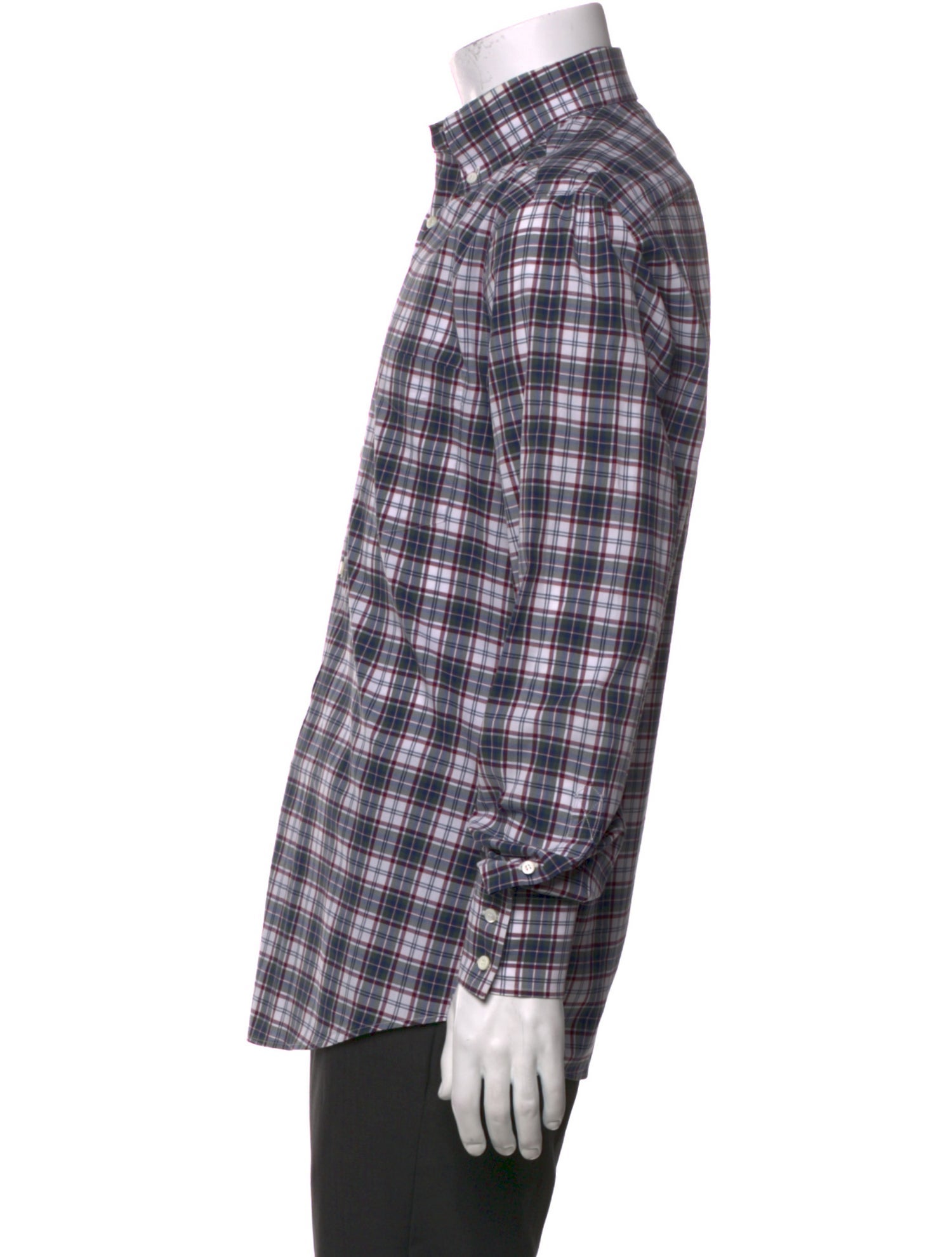 Brunello Cucinelli Plaid Print Long Sleeve Shirt