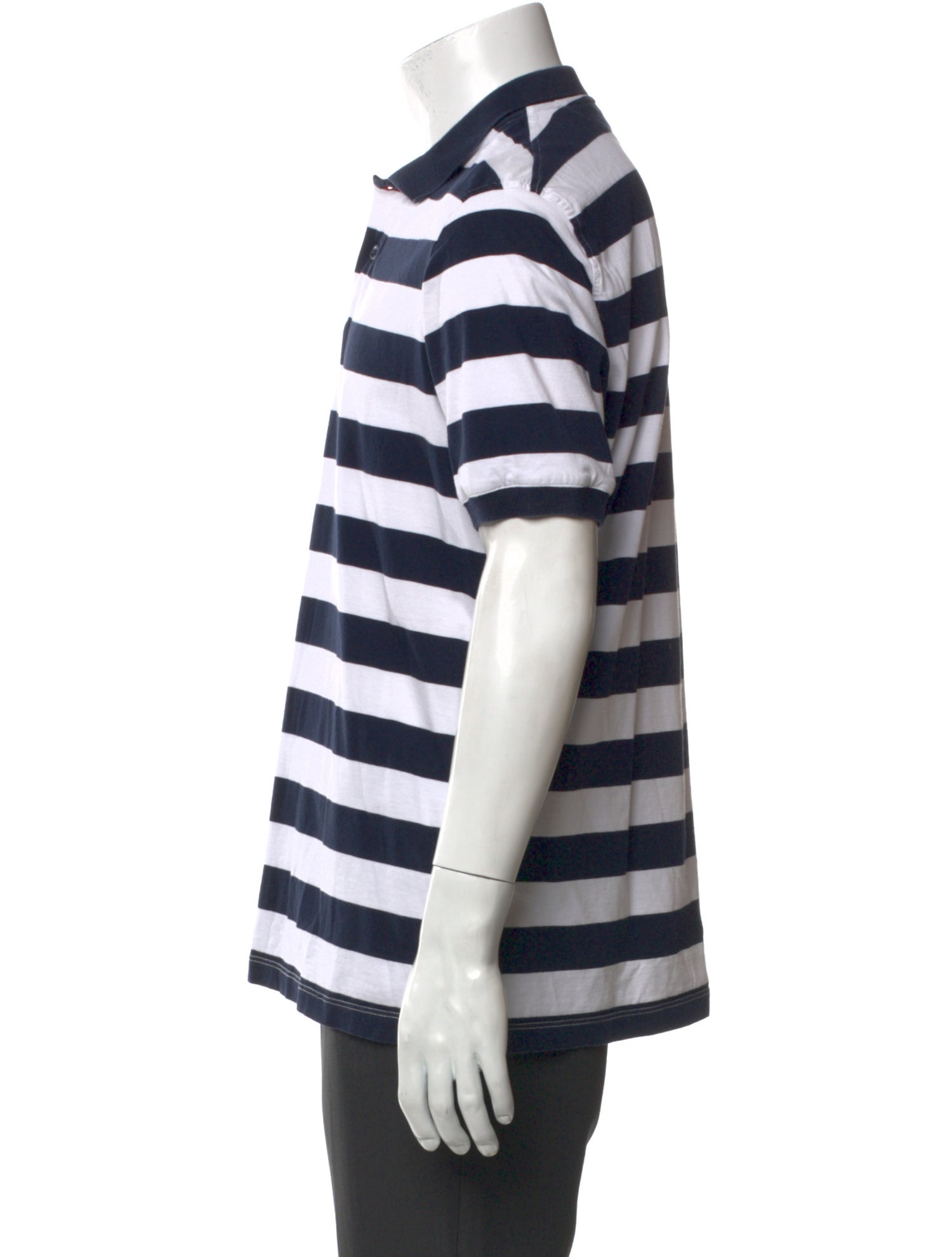 Brunello Cucinelli Striped Collar Polo Shirt