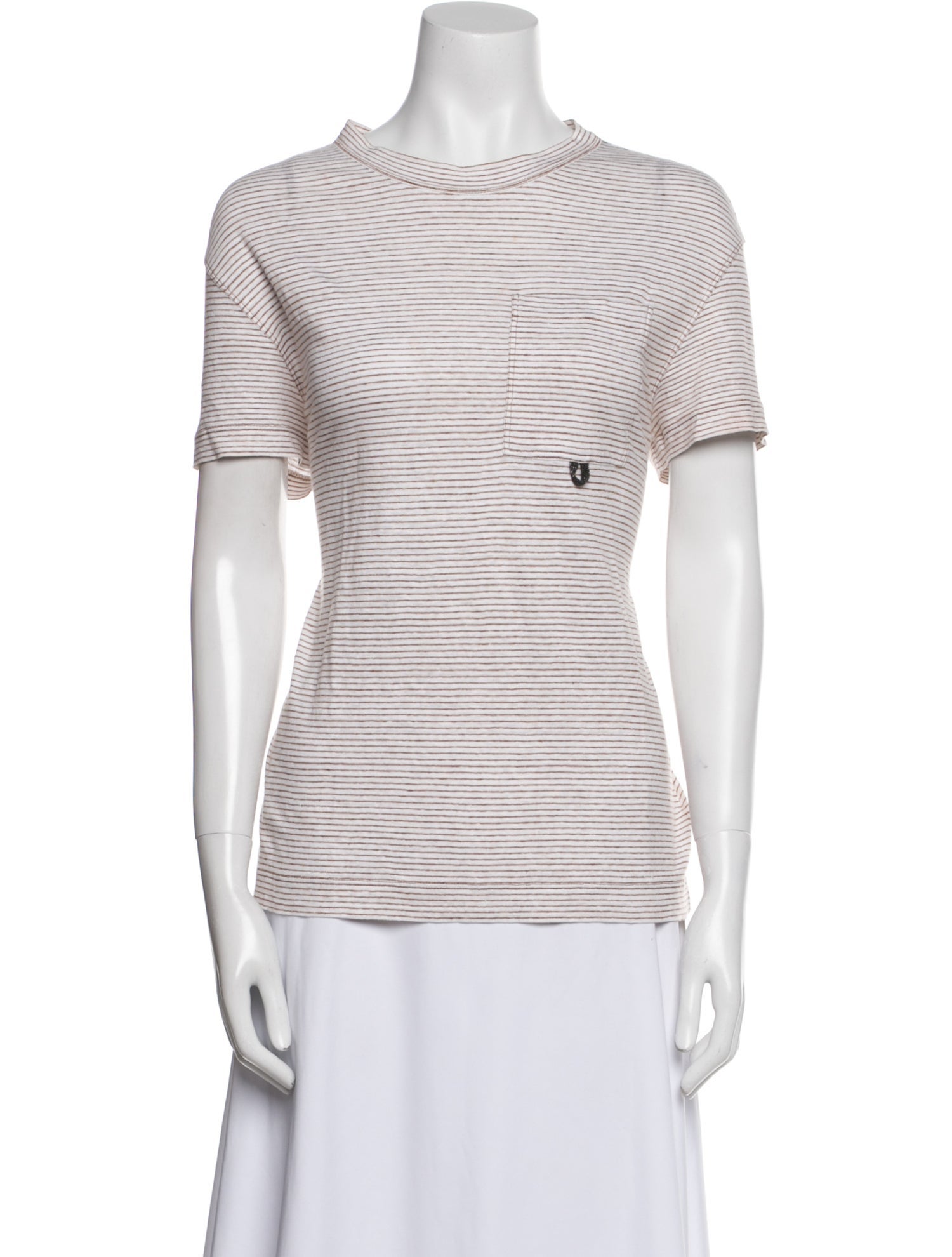 Brunello Cucinelli Linen Striped T-Shirt