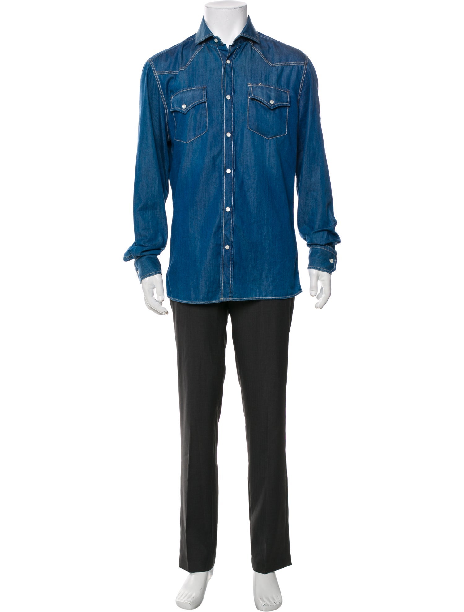 Brunello Cucinelli Long Sleeve Denim Shirt