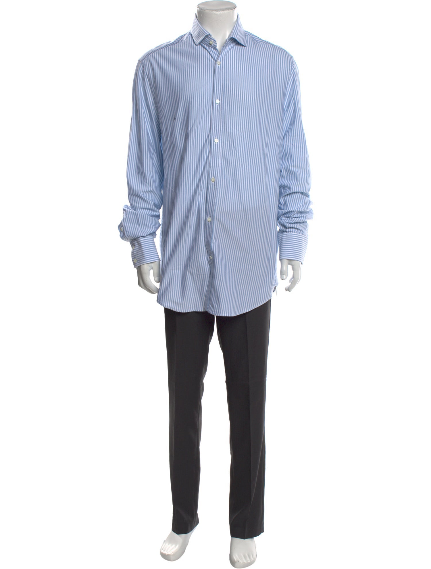 Brunello Cucinelli Striped Long Sleeve Dress Shirt