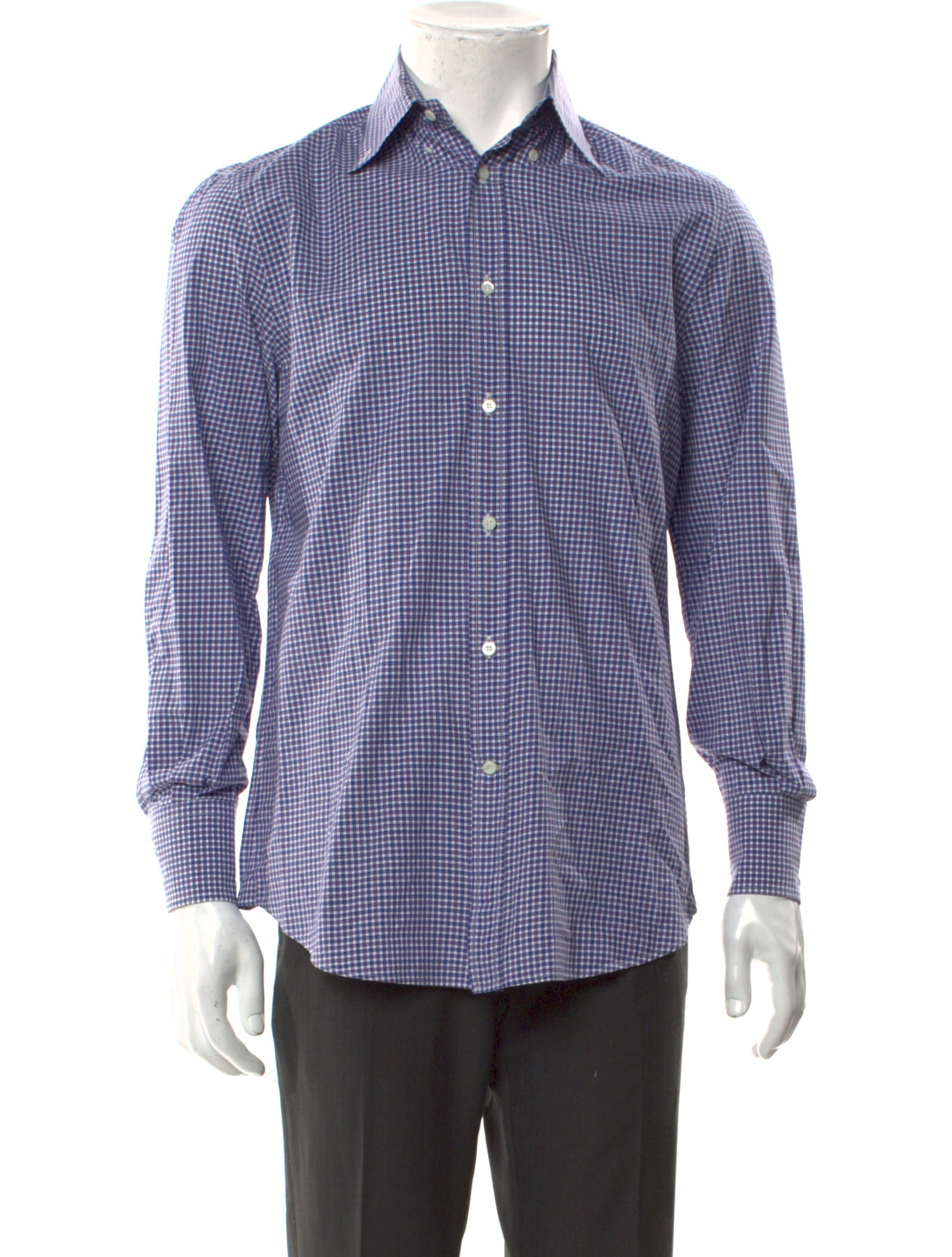 Brunello Cucinelli Plaid Print Long Sleeve Shirt
