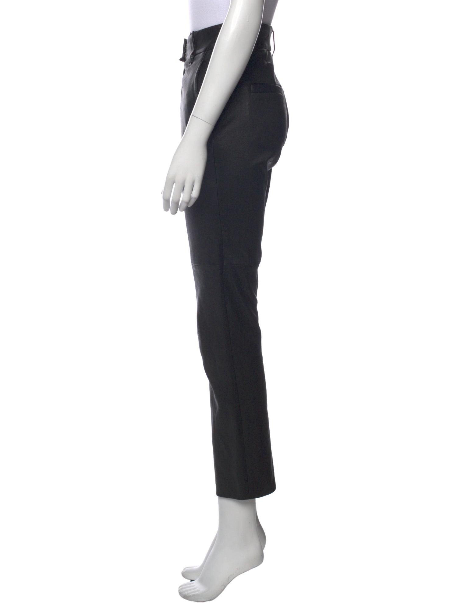 Brunello Cucinelli Leather Straight Leg Pants