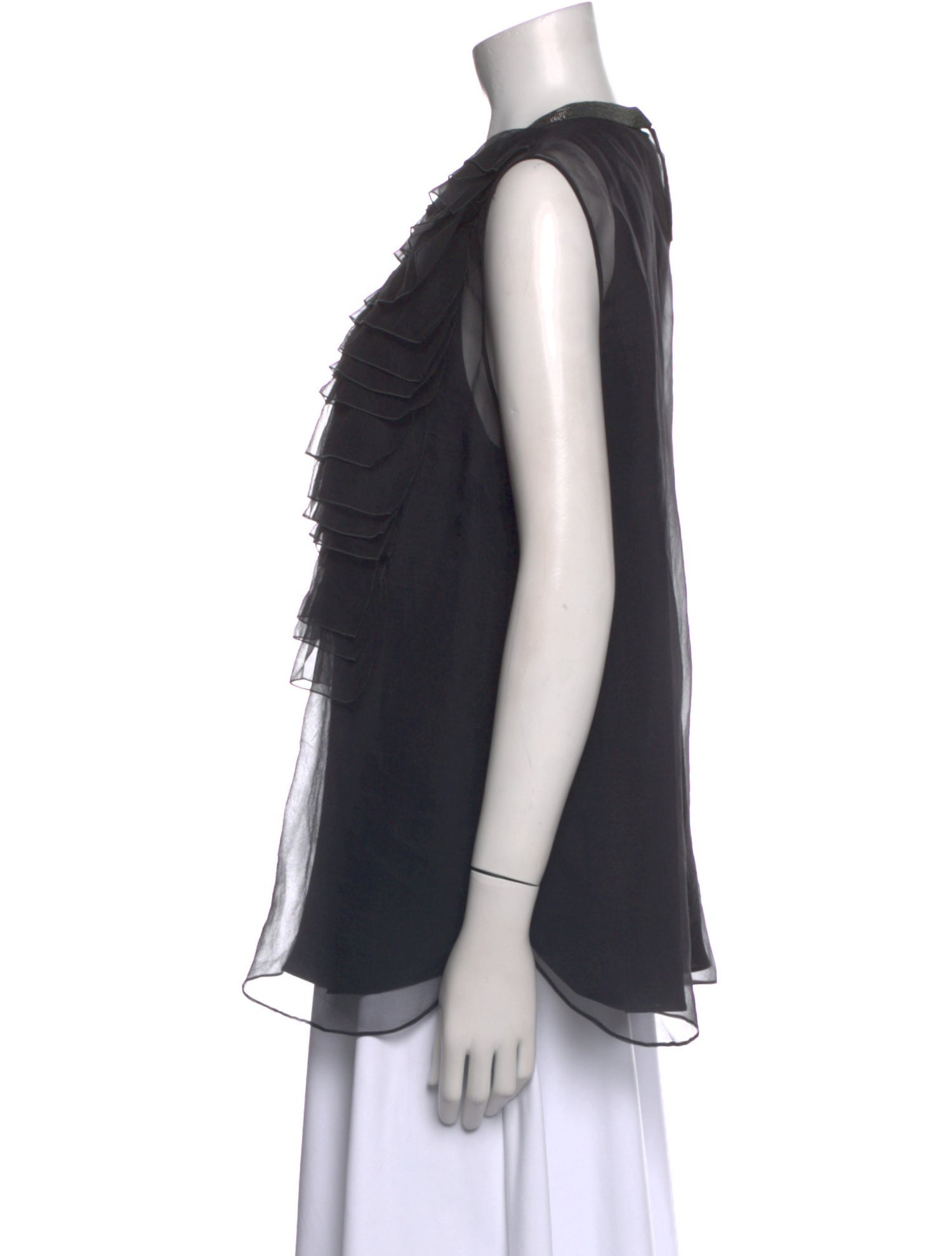 Brunello Cucinelli Crew Neck Sleeveless Top