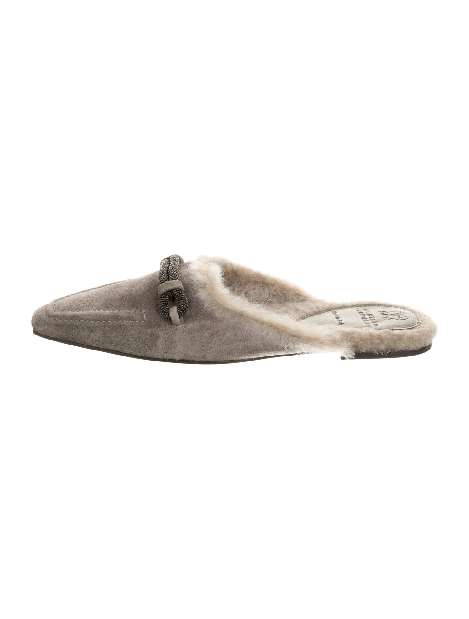Brunello Cucinelli Monili Suede Mules