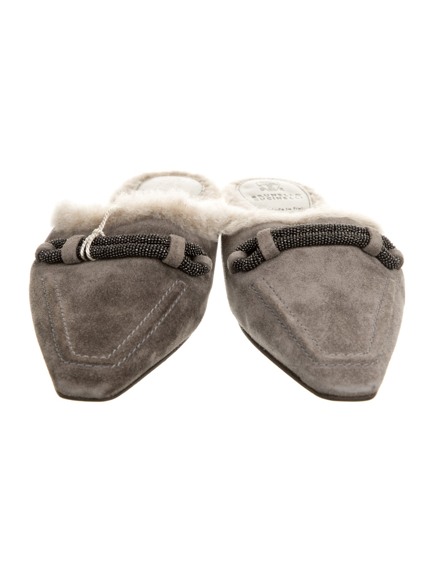 Brunello Cucinelli Monili Suede Mules