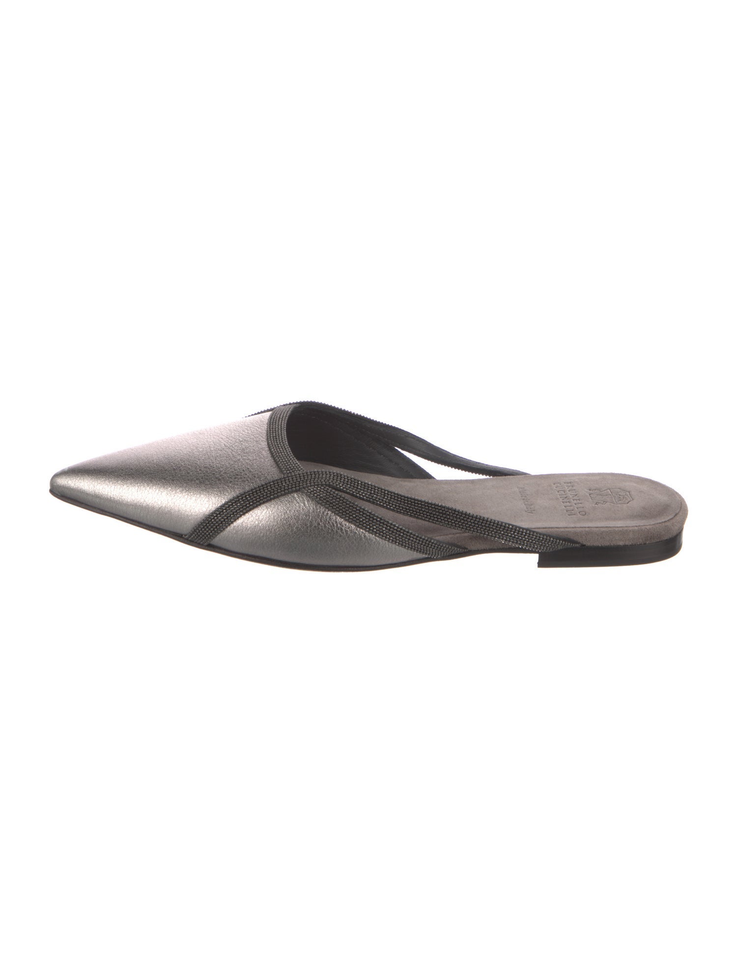 Brunello Cucinelli Monili Leather Mules