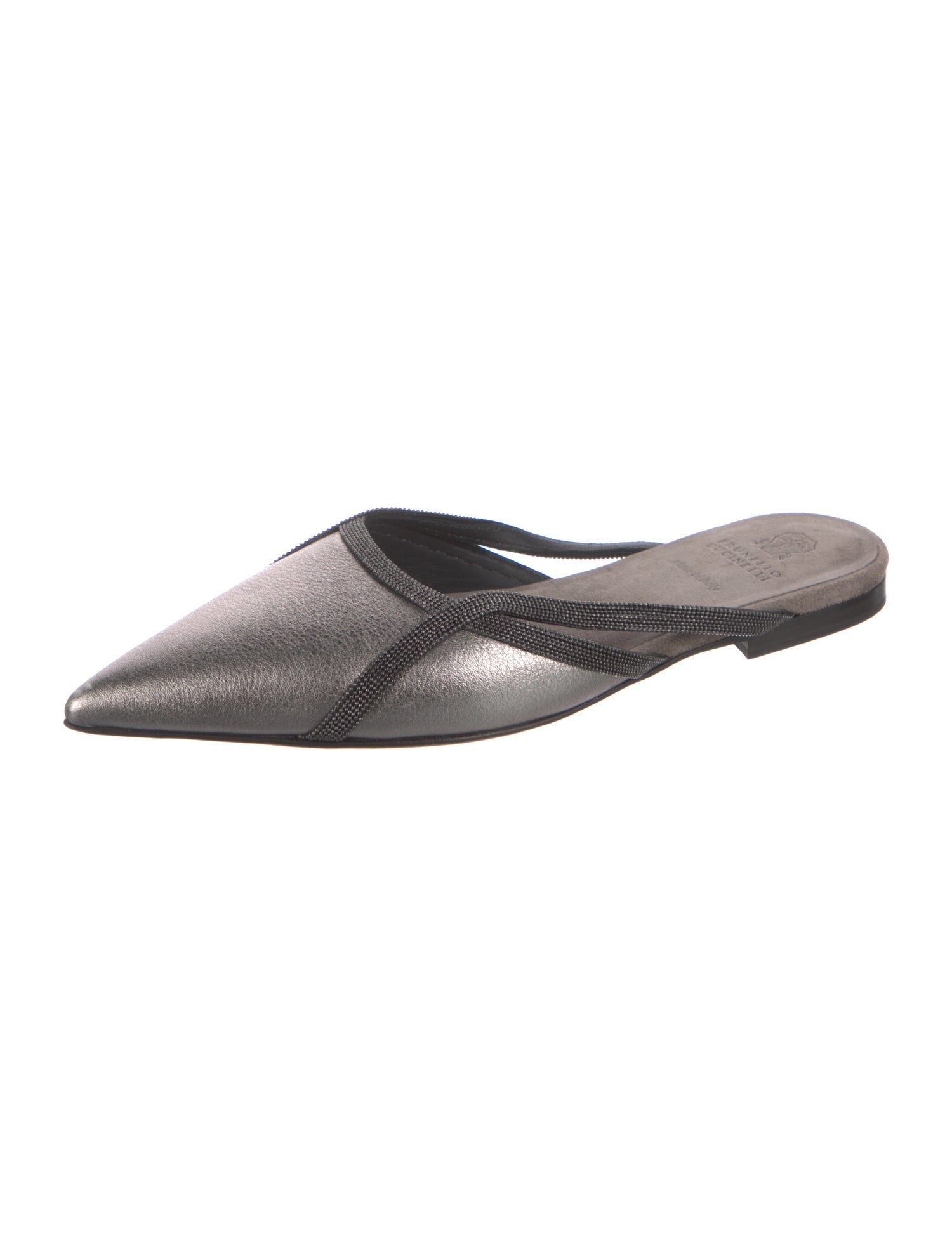 Brunello Cucinelli Monili Leather Mules