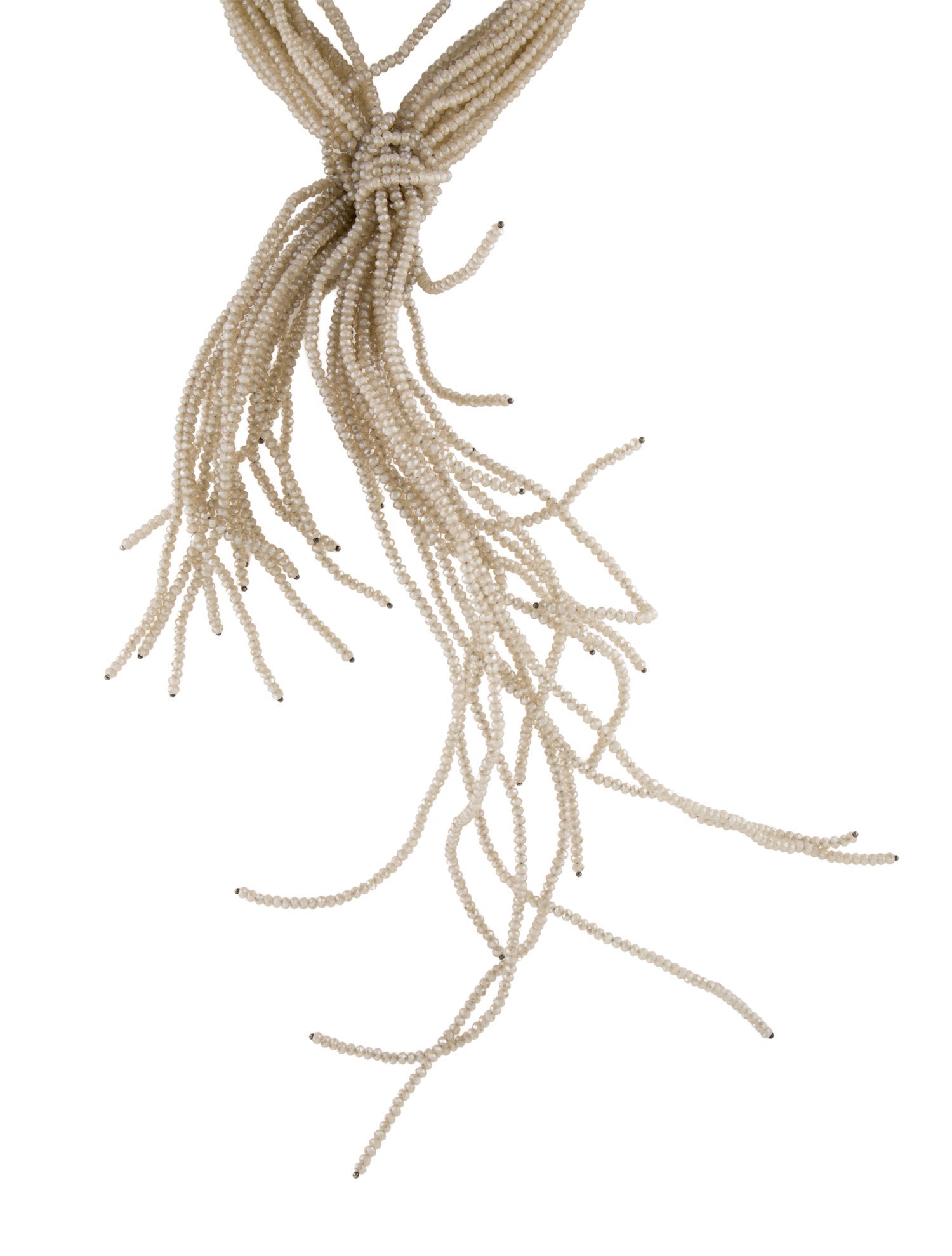 Brunello Cucinelli Leather & Bead Lavalier Necklace