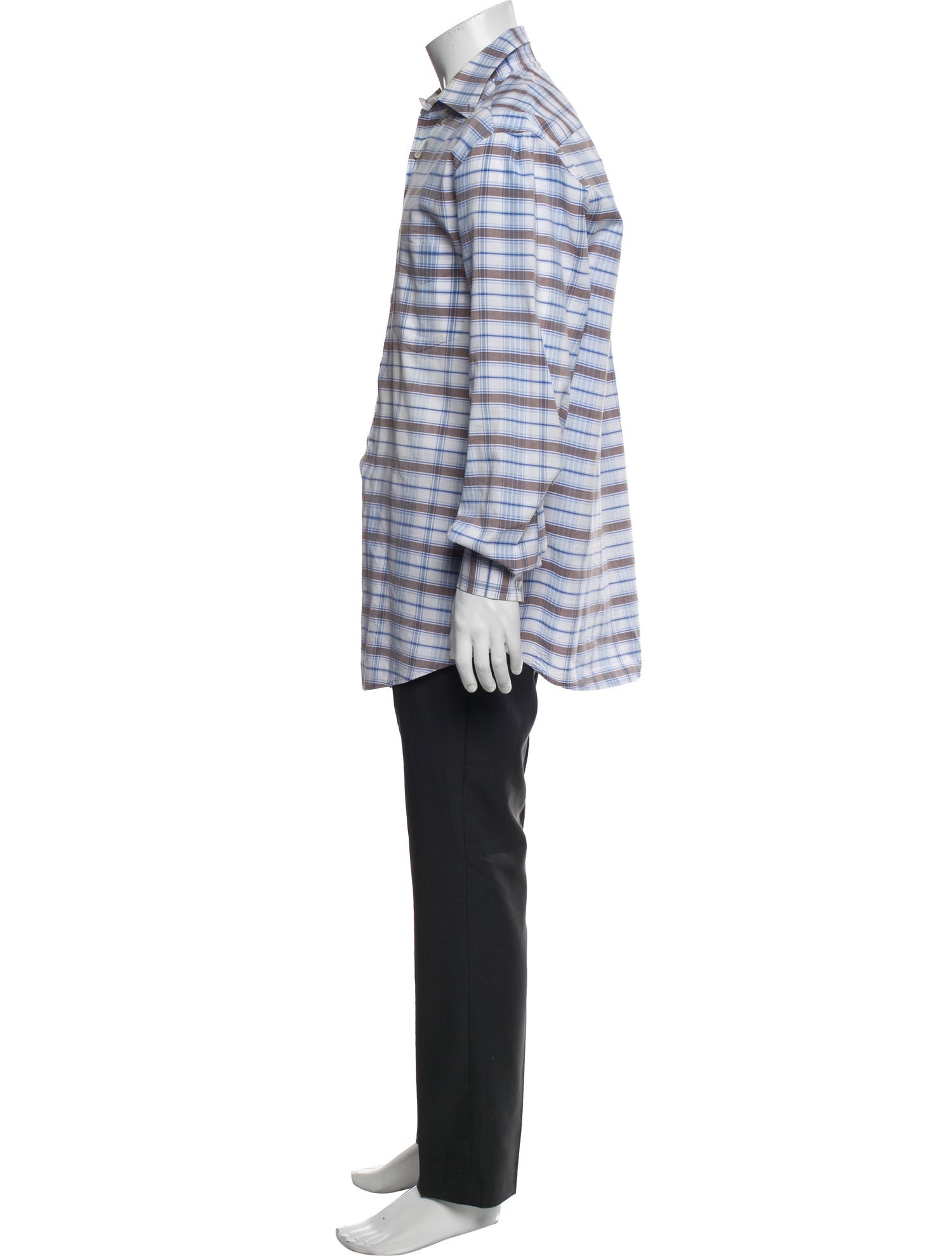 Brunello Cucinelli Plaid Print Long Sleeve Shirt