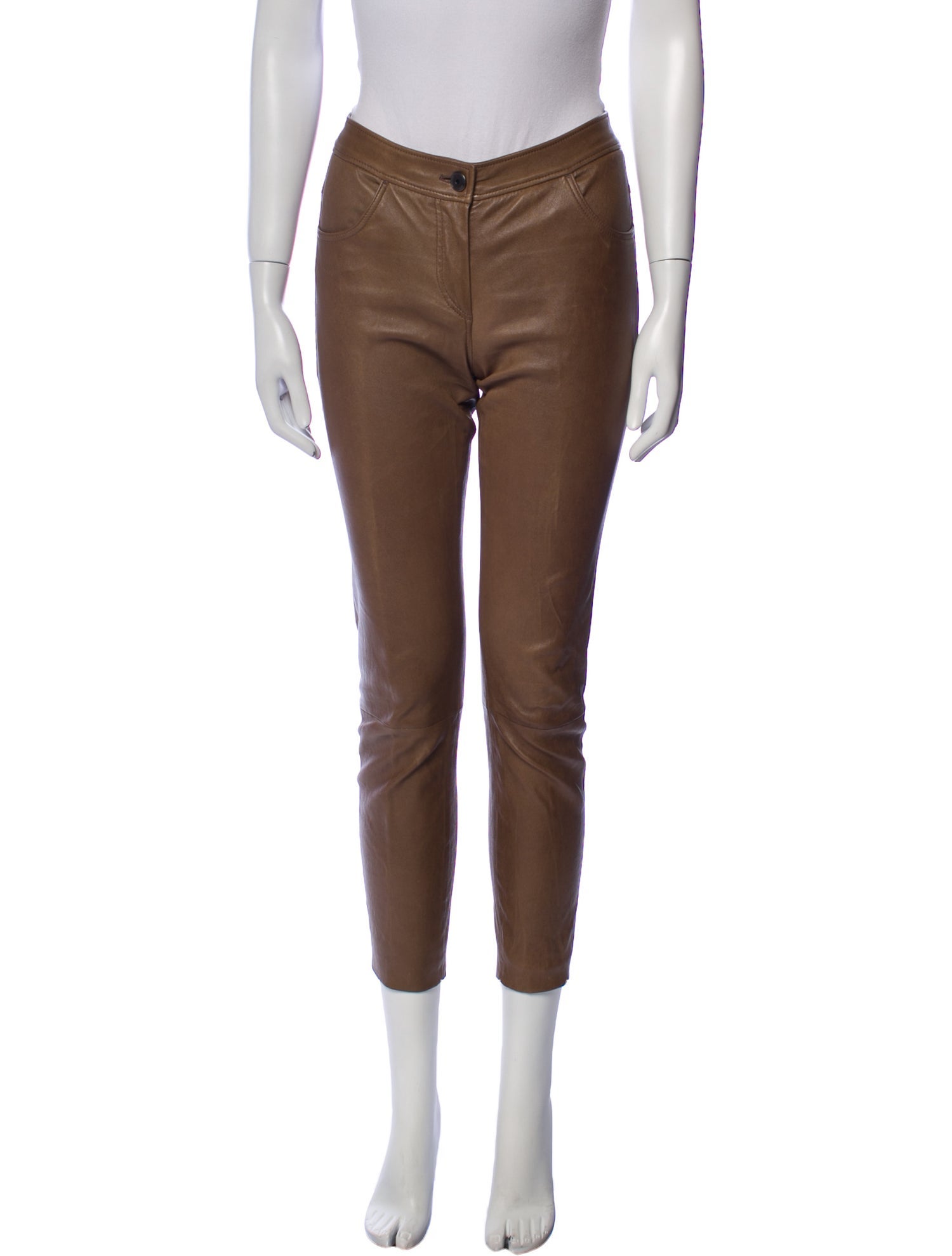Brunello Cucinelli Leather Skinny Leg Pants