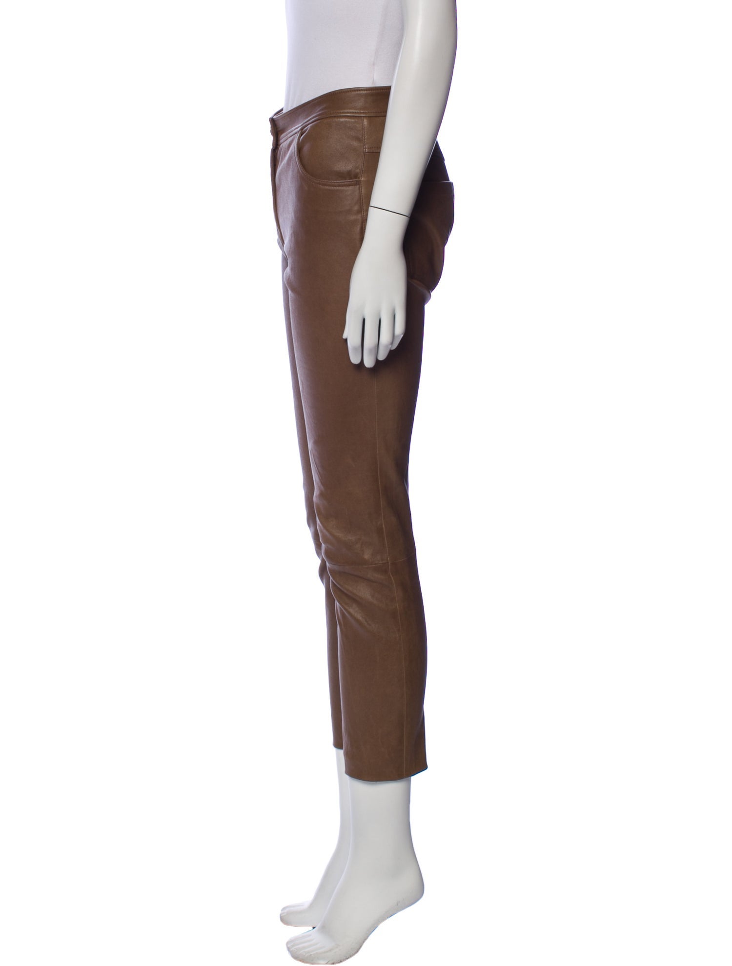 Brunello Cucinelli Leather Skinny Leg Pants