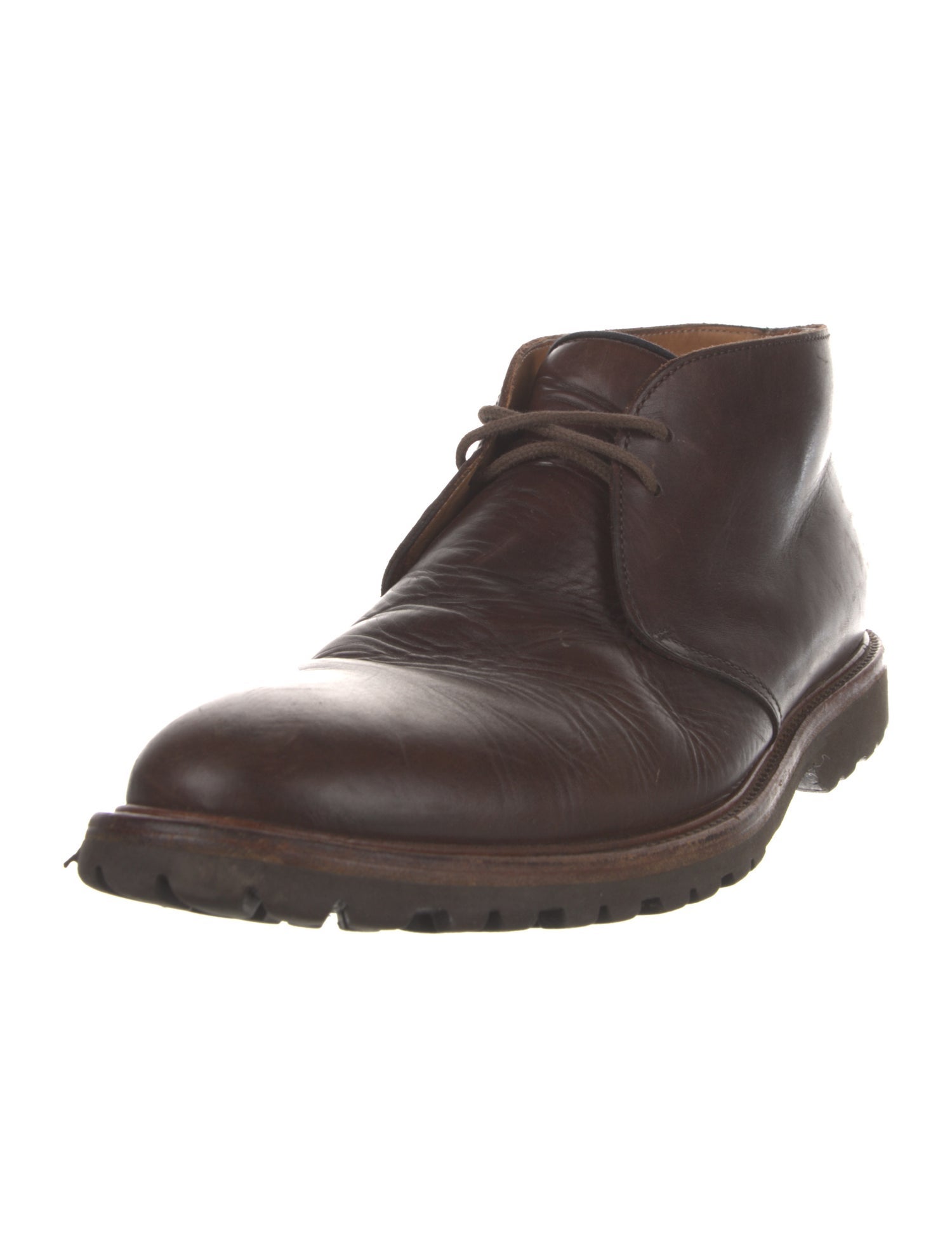 Brunello Cucinelli Leather Lace-Up Boots