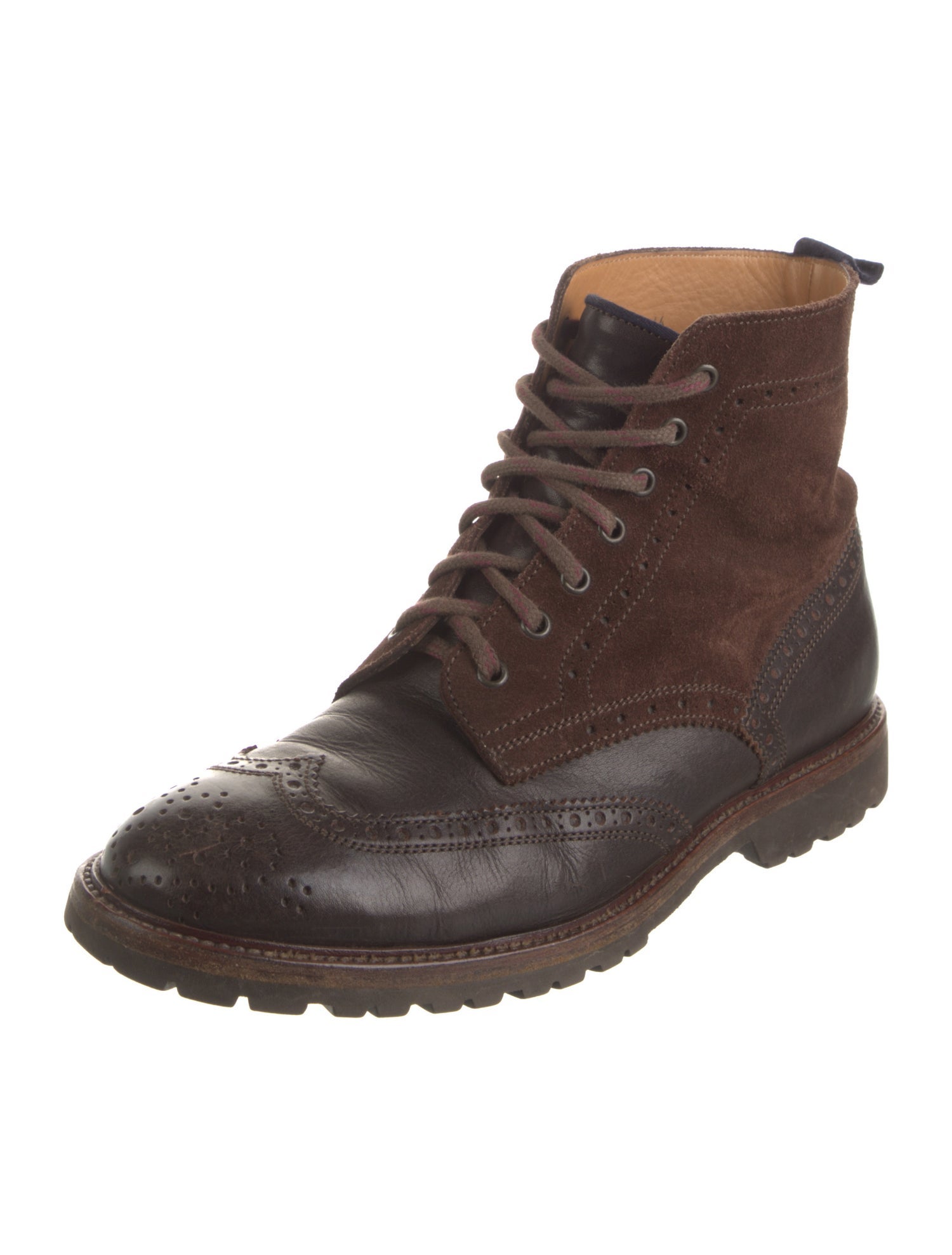Brunello Cucinelli Leather Lace-Up Boots