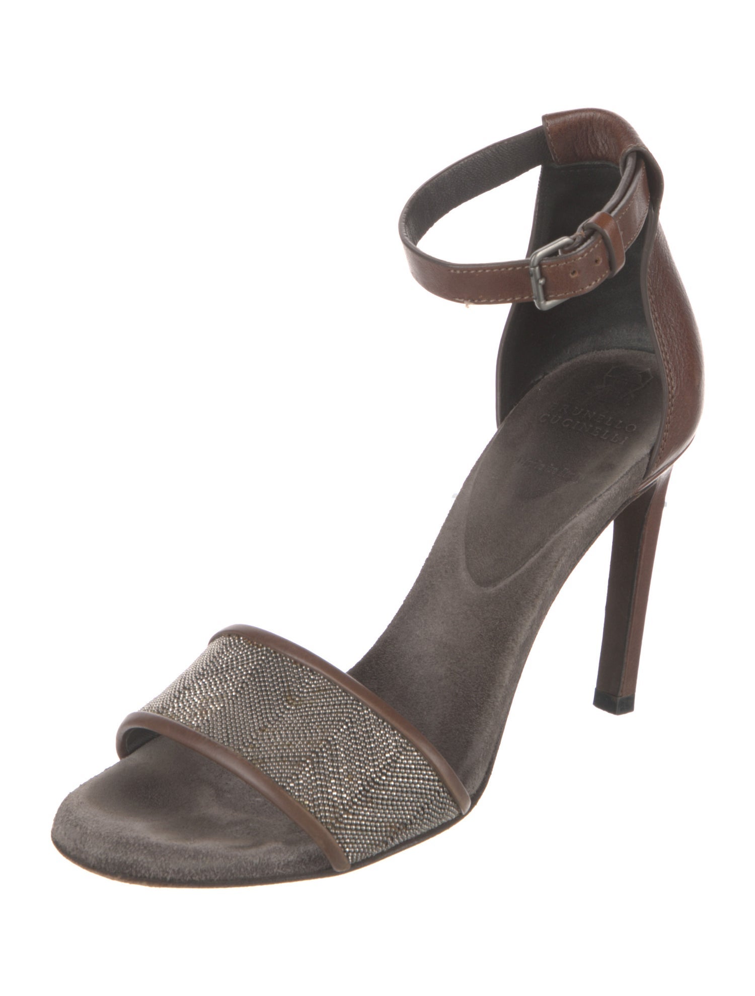 Brunello Cucinelli Monili Leather Sandals