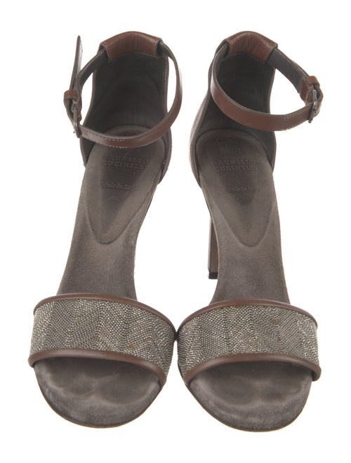 Brunello Cucinelli Monili Leather Sandals