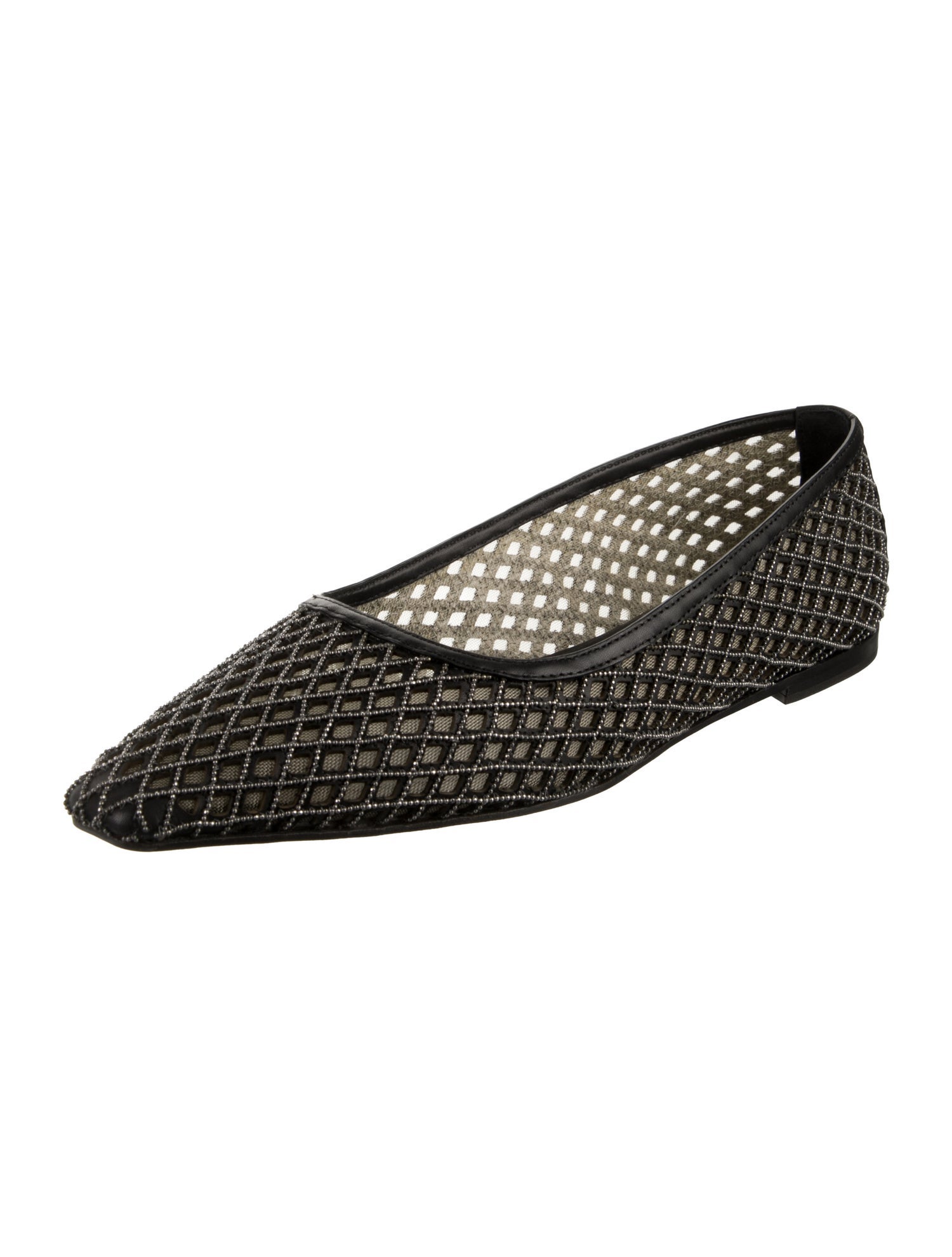 Brunello Cucinelli Monili Leather Flats