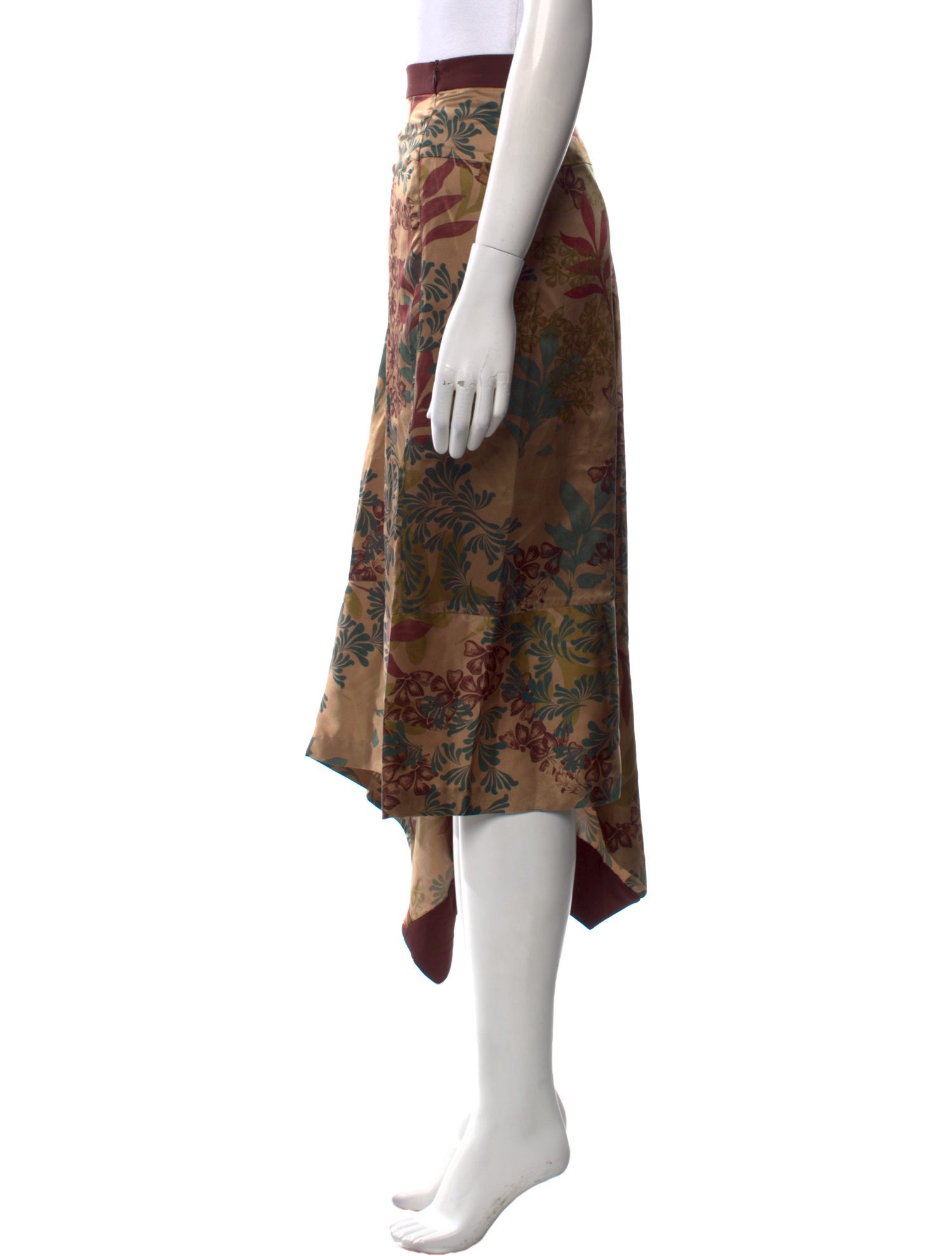 Brunello Cucinelli Silk Midi Length Skirt