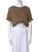 Brunello Cucinelli Scoop Neck Short Sleeve Crop Top