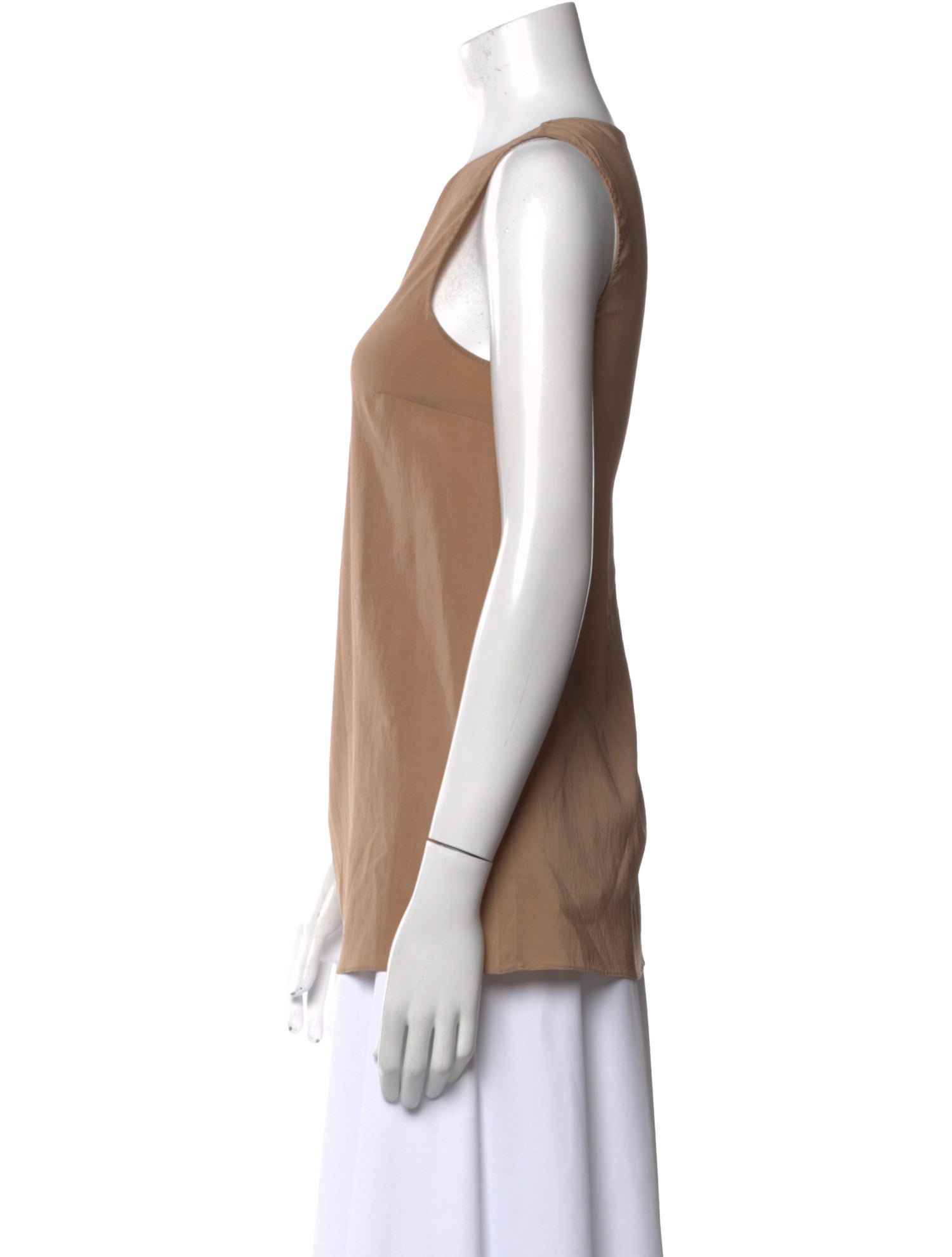 Brunello Cucinelli Silk Scoop Neck Top