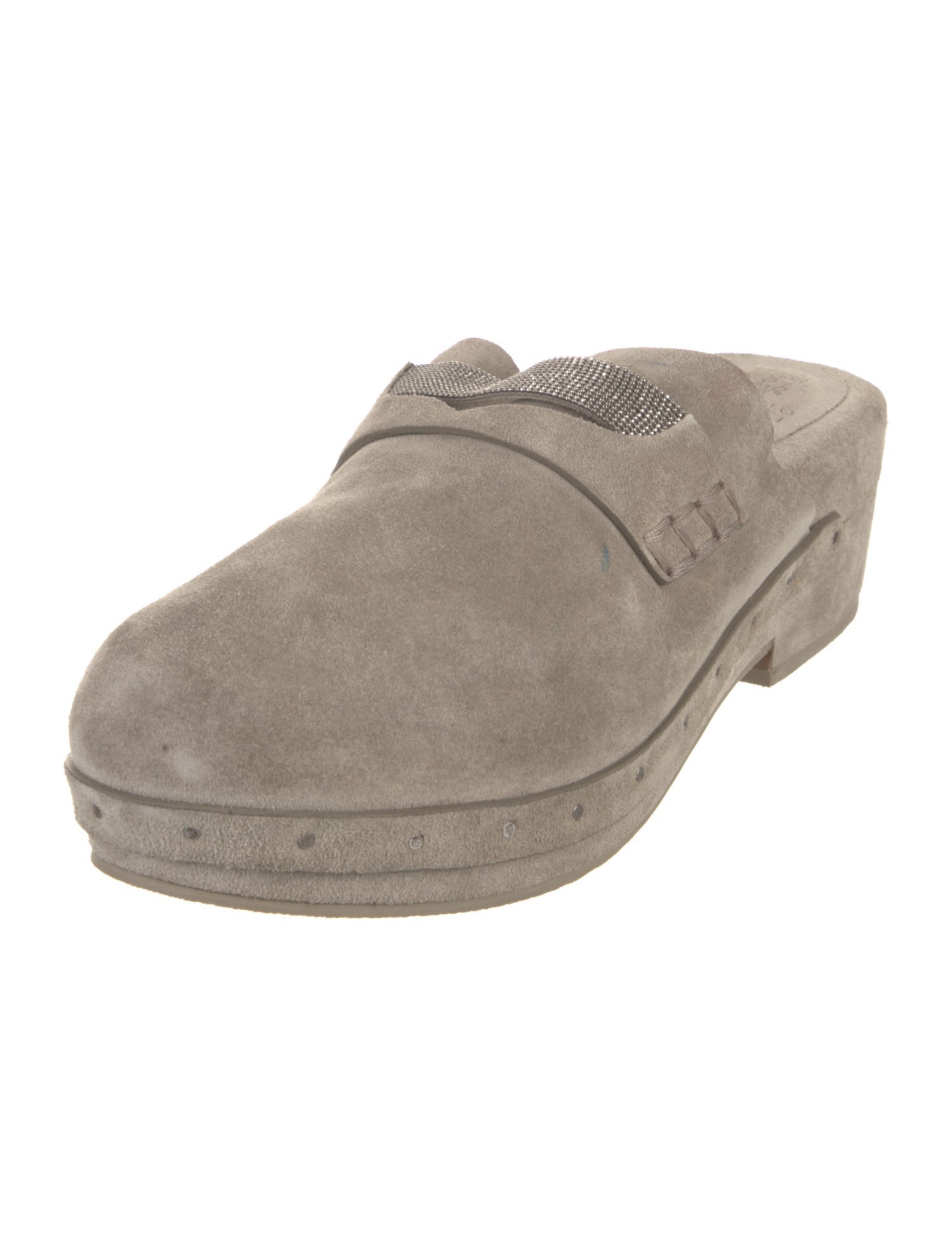 Brunello Cucinelli Monili Suede Mules