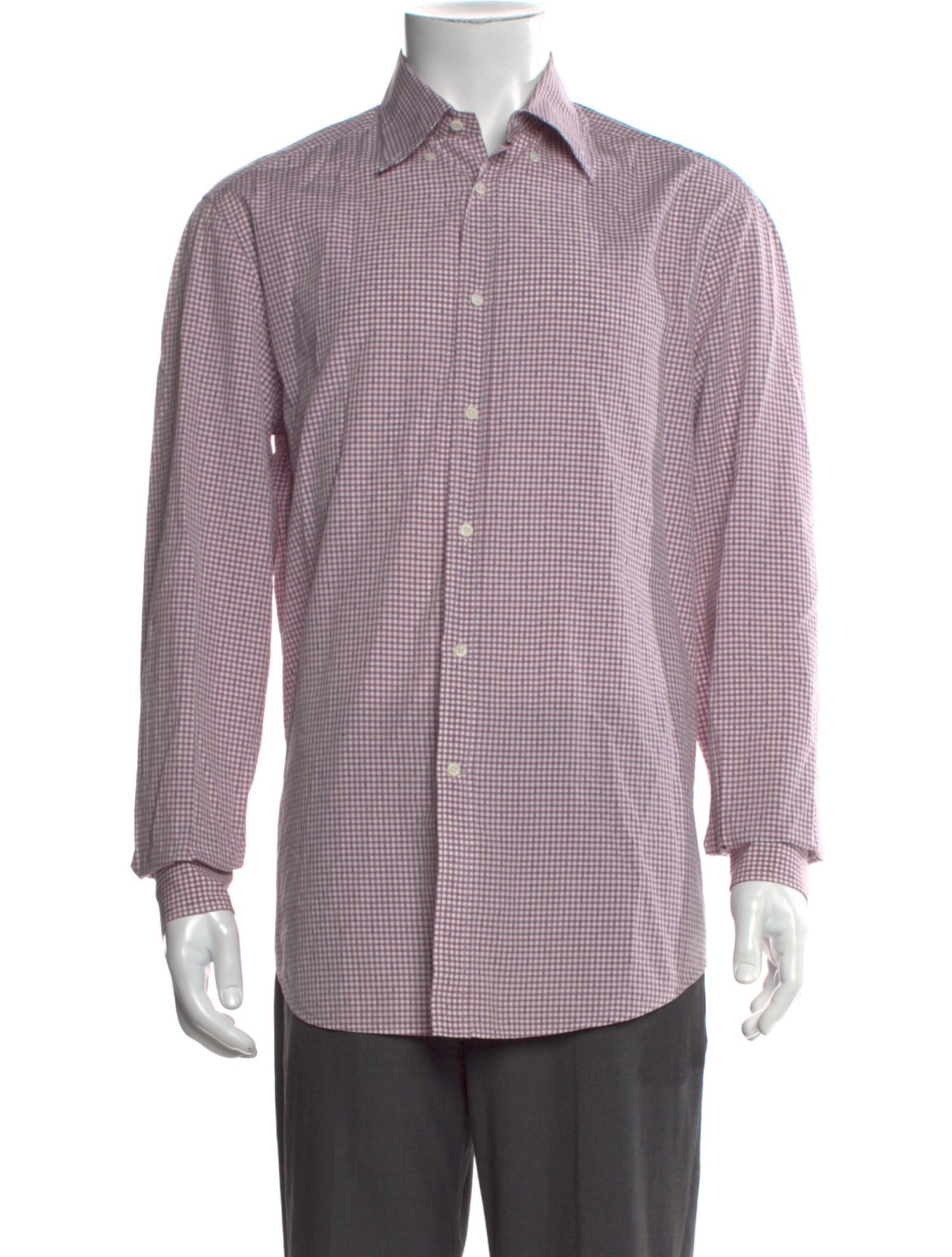 Brunello Cucinelli Plaid Print Long Sleeve Tuxedo Shirt