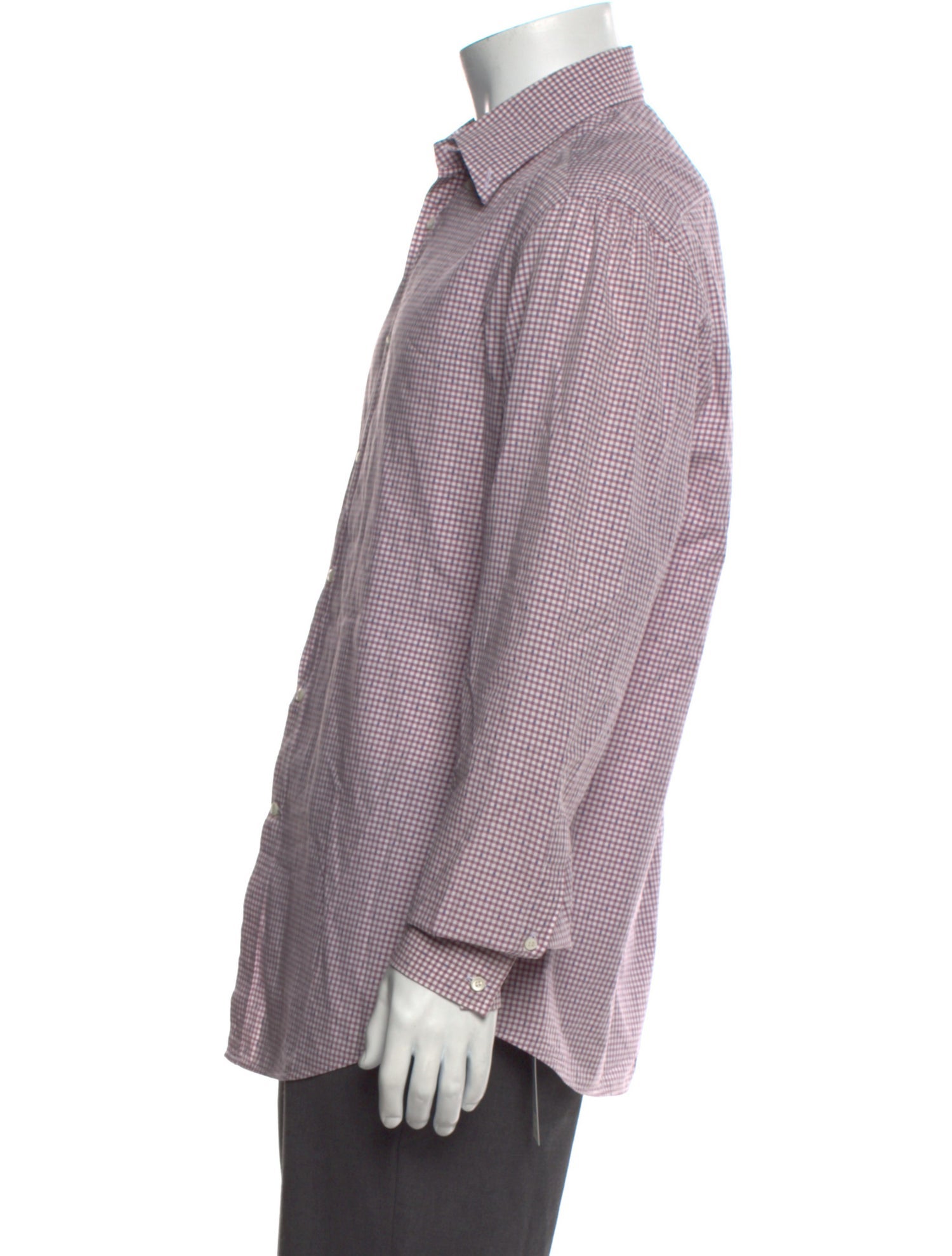 Brunello Cucinelli Plaid Print Long Sleeve Tuxedo Shirt