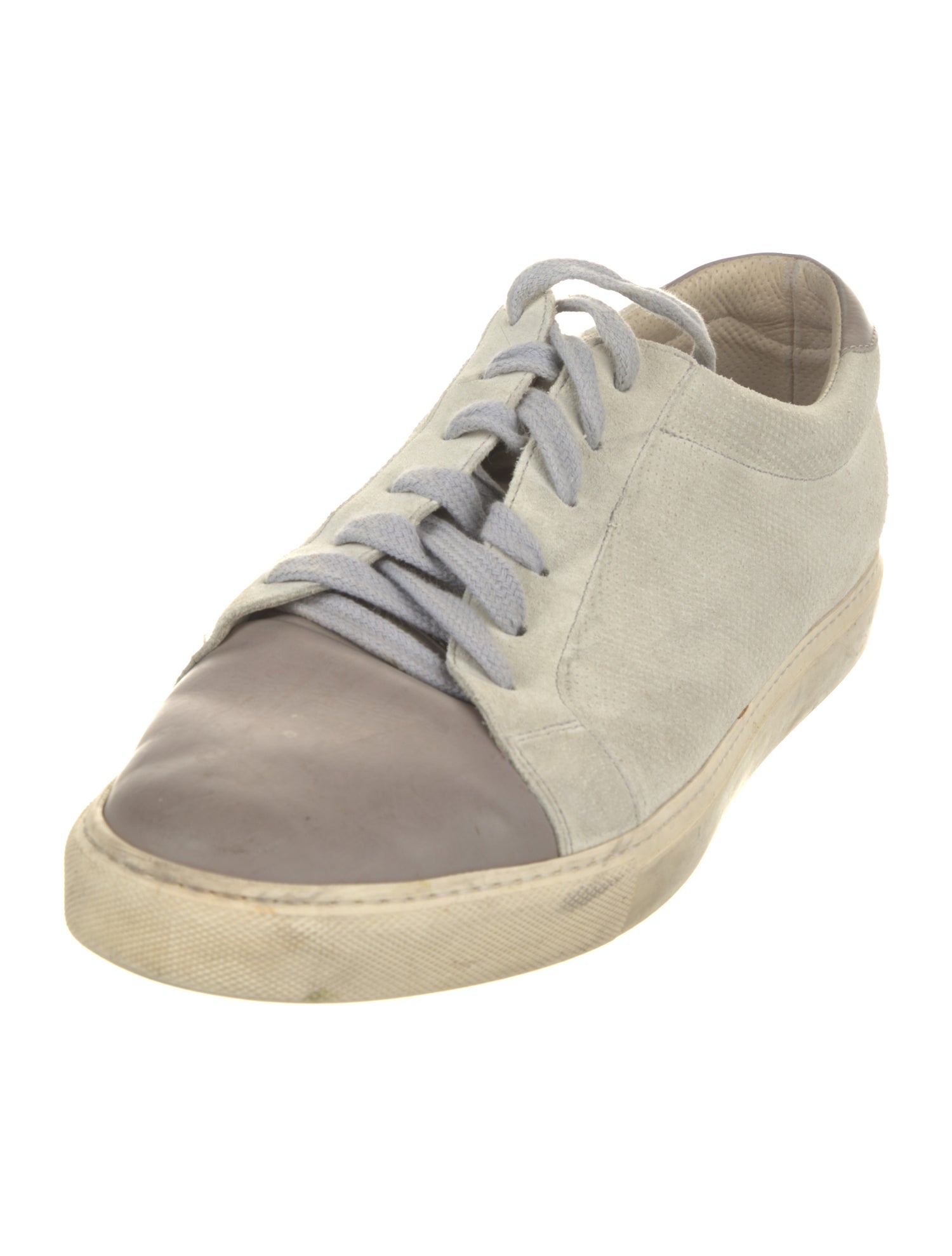 Brunello Cucinelli Suede Colorblock Pattern Sneakers
