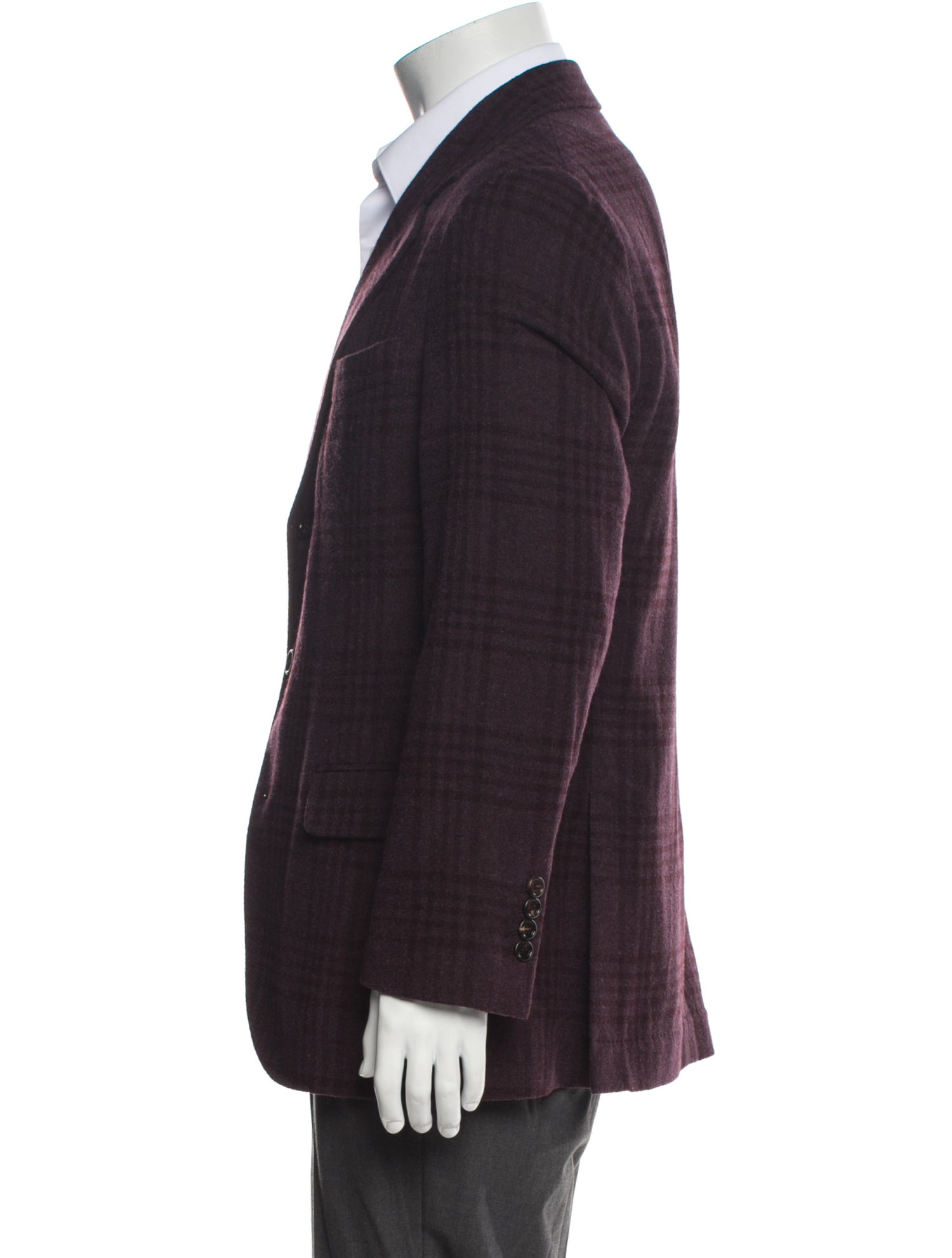 Brunello Cucinelli Wool Plaid Print Blazer