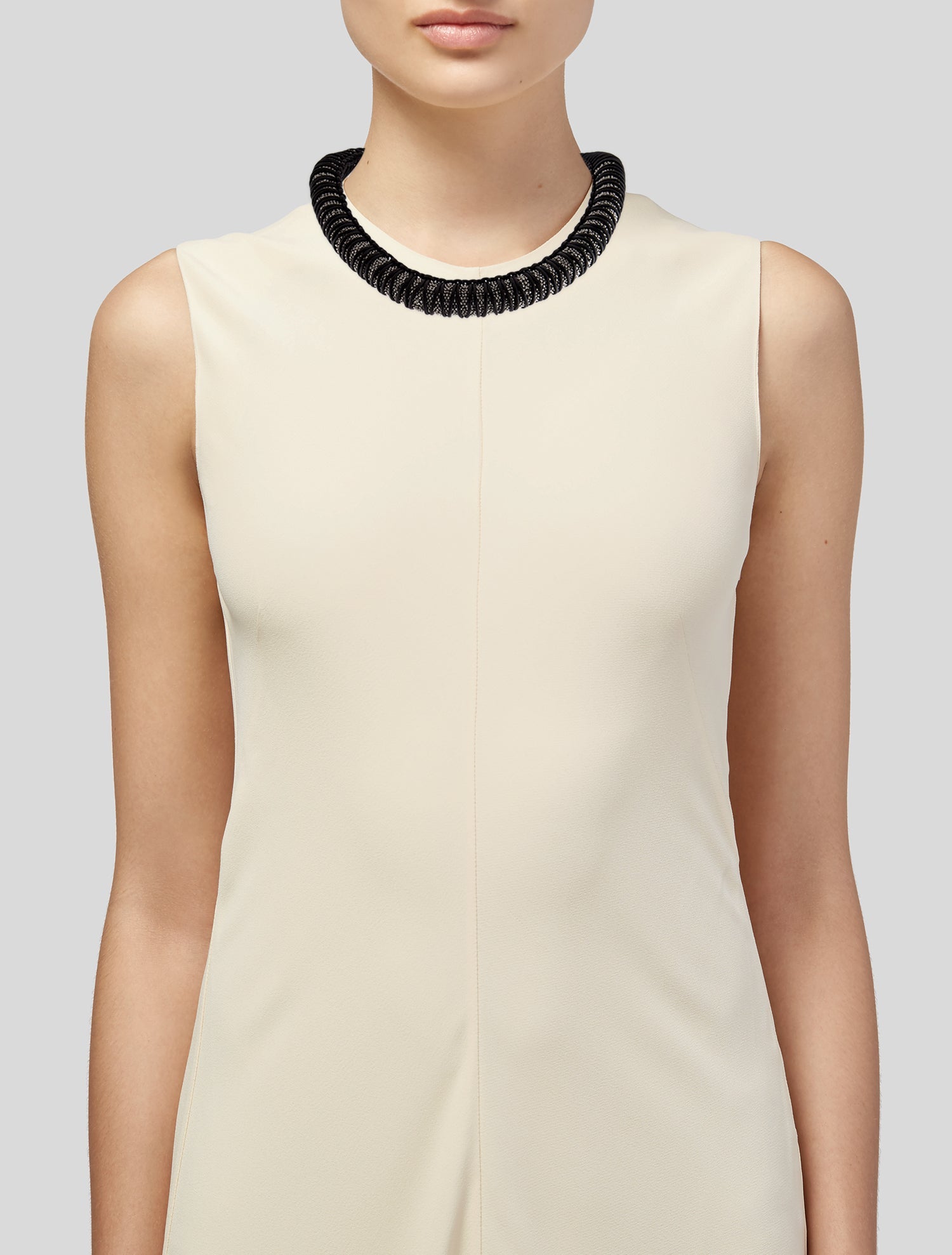 Brunello Cucinelli Leather Braided Tubular Monili Choker Necklace