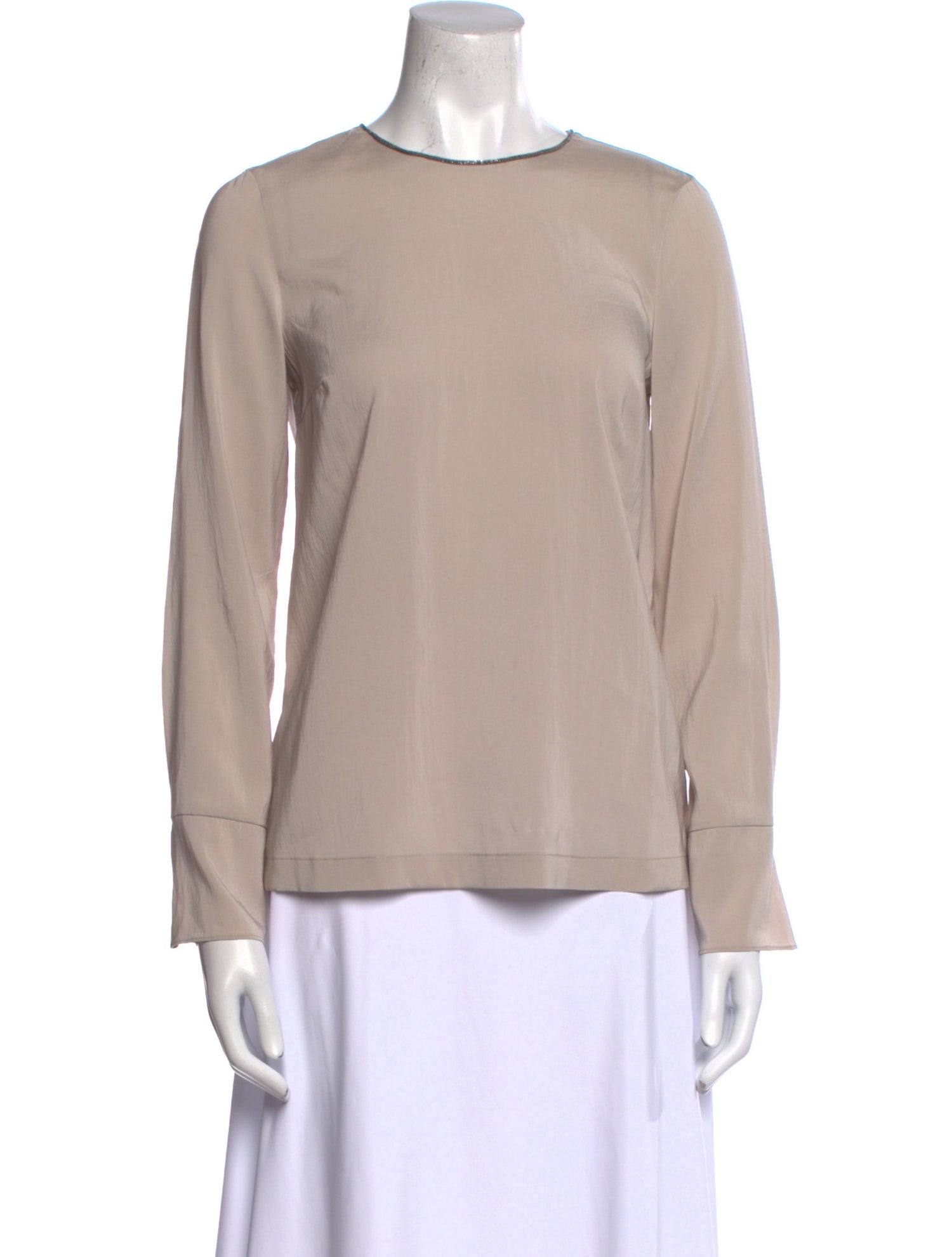 Brunello Cucinelli Silk Crew Neck Sweatshirt