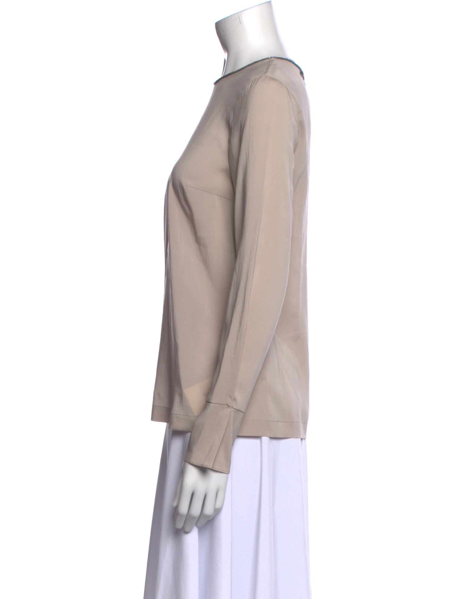 Brunello Cucinelli Silk Crew Neck Sweatshirt