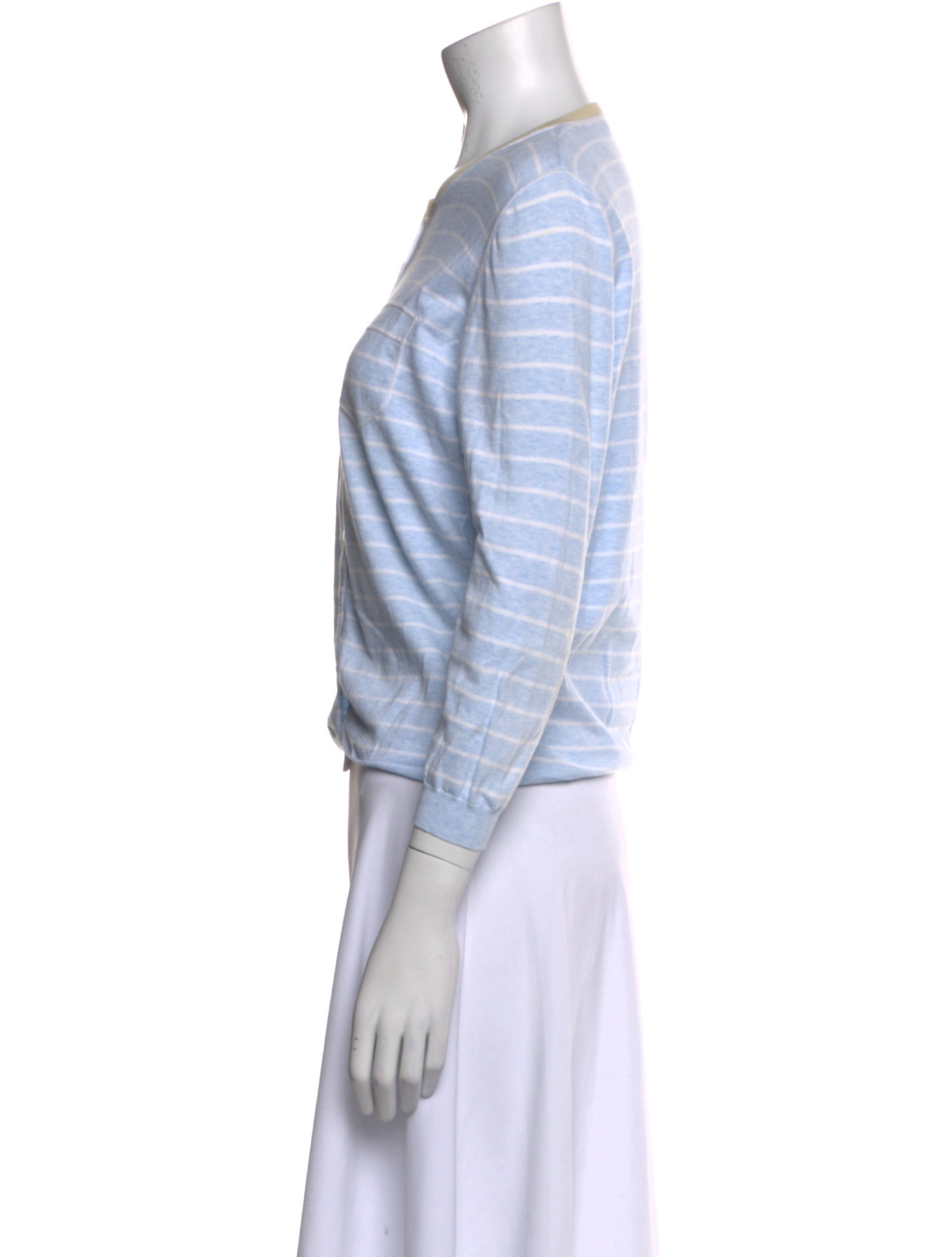 Brunello Cucinelli Striped Mock Neck Crop Top