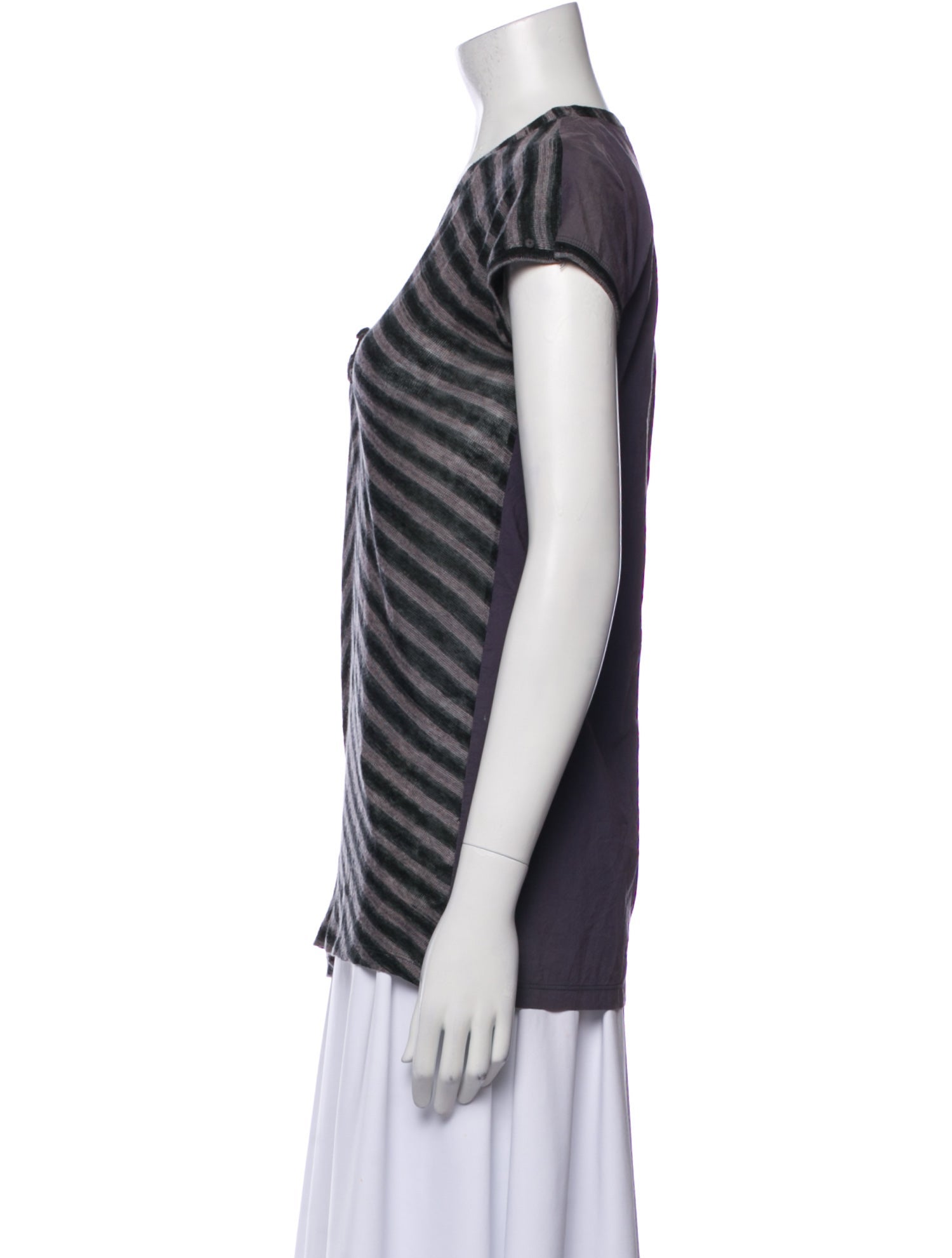 Brunello Cucinelli Linen Striped Top