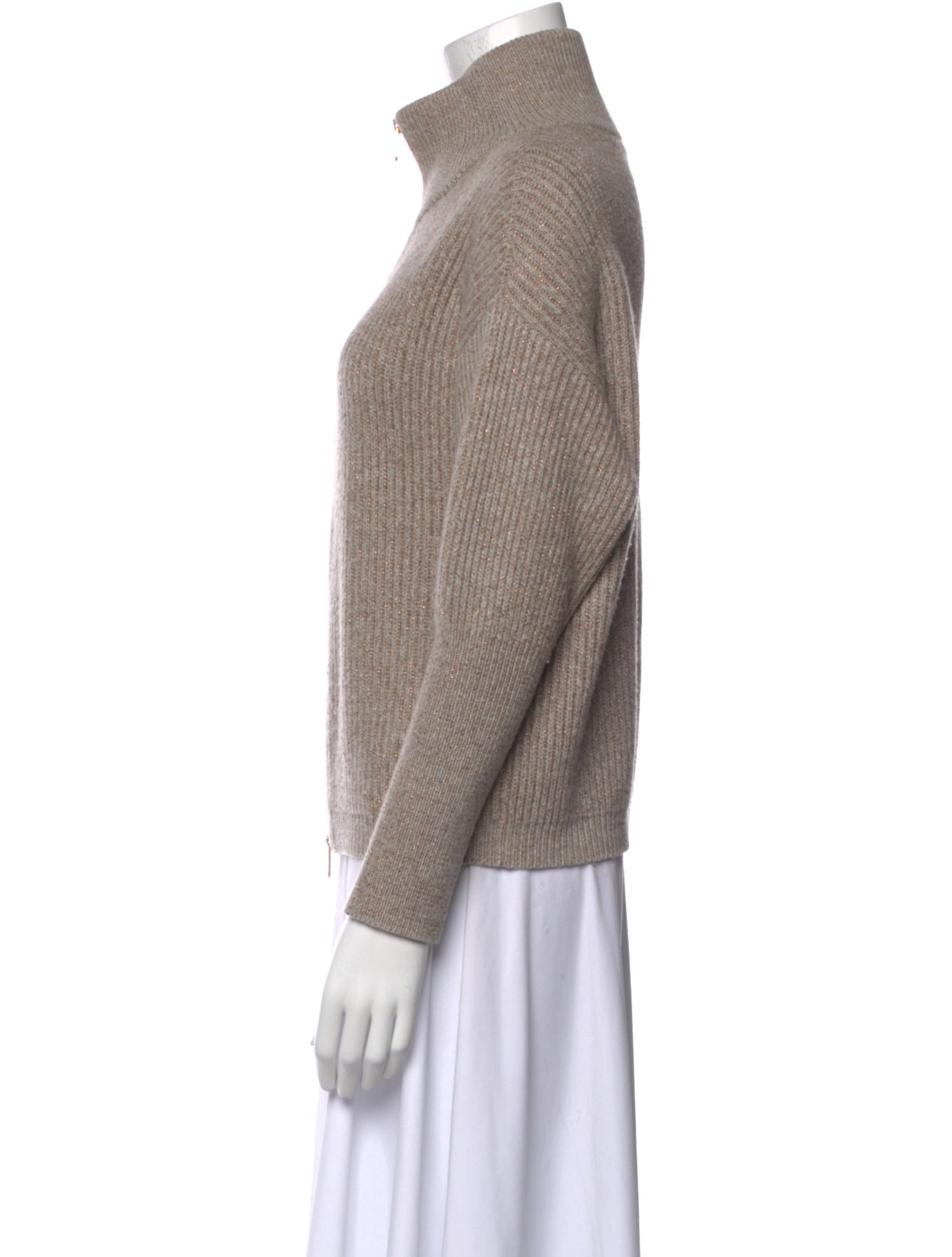 Brunello Cucinelli Virgin Wool Mock Neck Sweater
