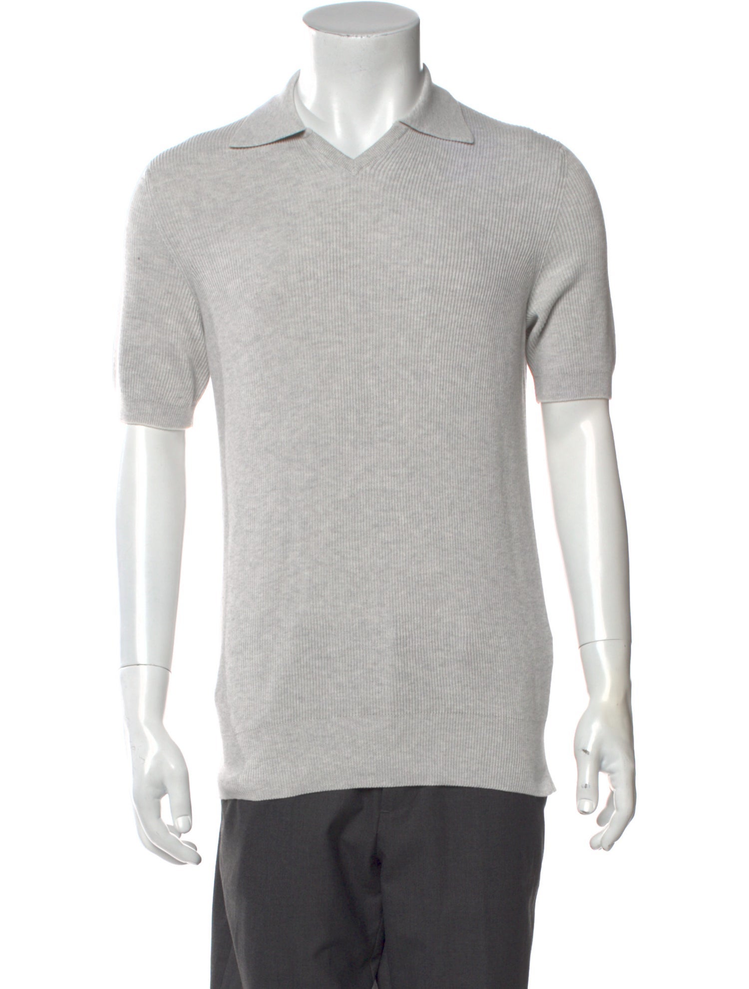 Brunello Cucinelli Mock Neck Short Sleeve Polo Sweater