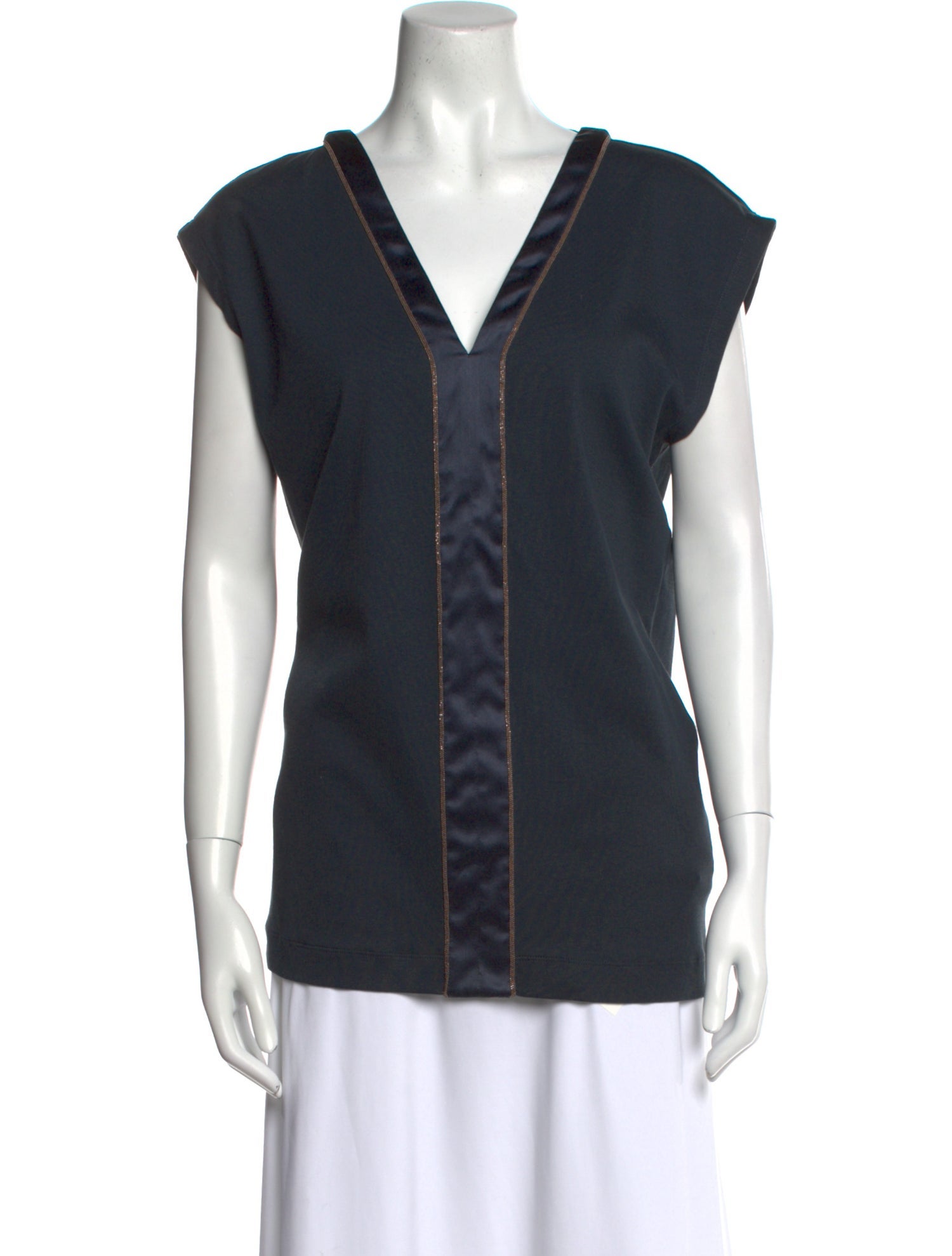 Brunello Cucinelli V-Neck Short Sleeve Top