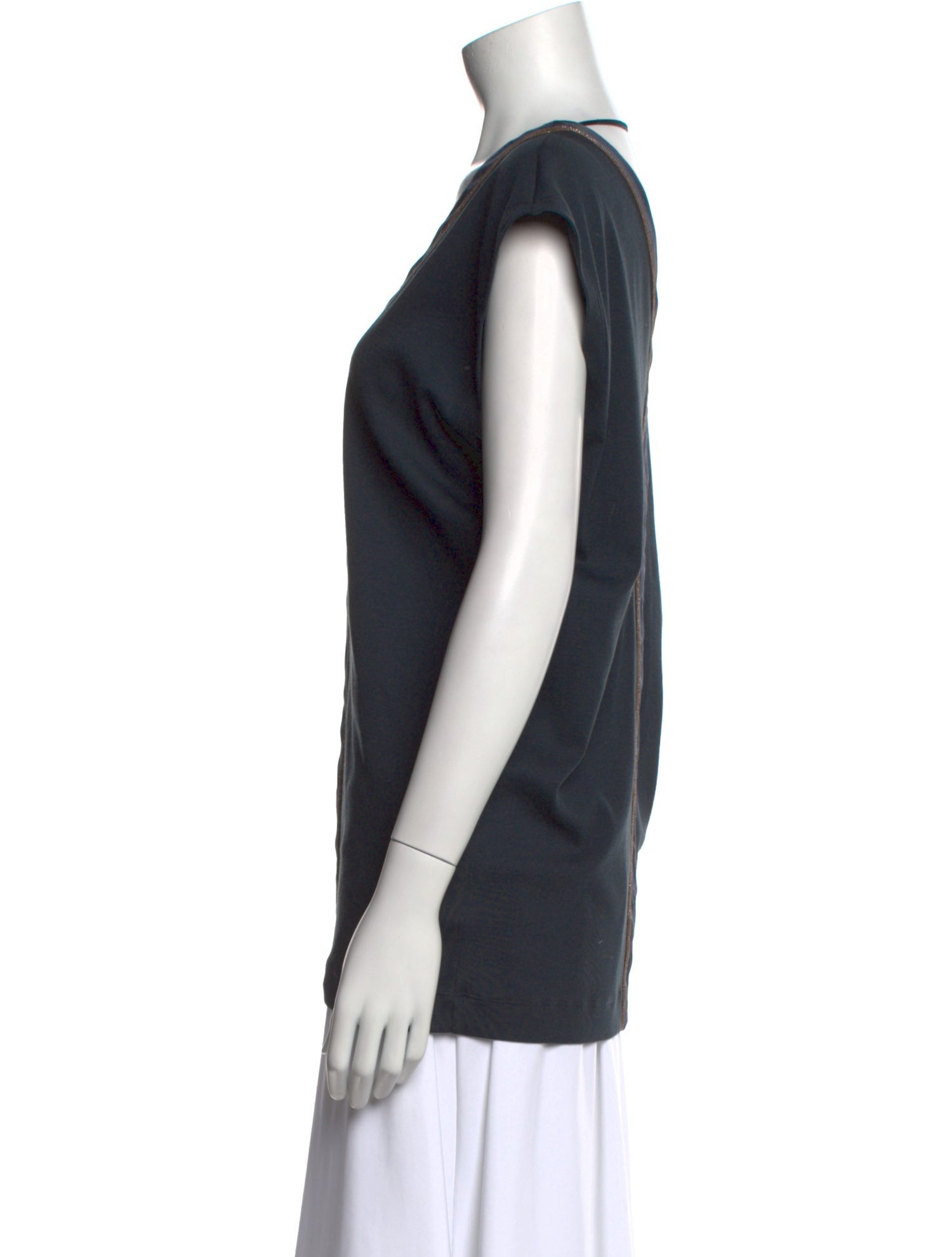 Brunello Cucinelli V-Neck Short Sleeve Top