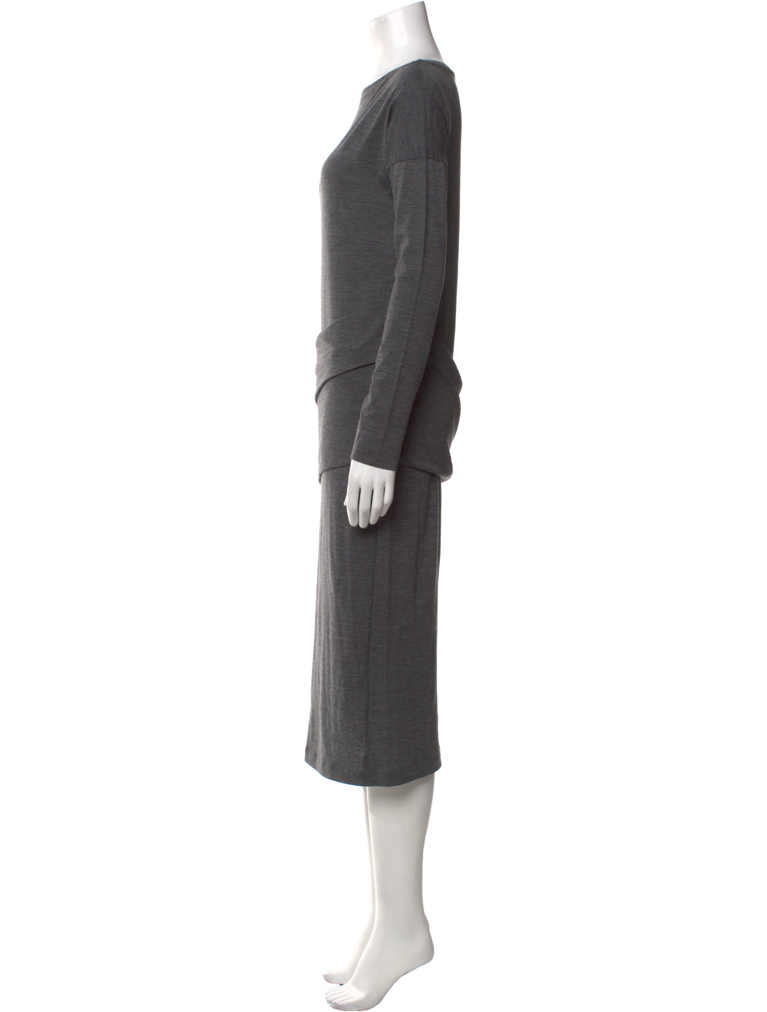 Brunello Cucinelli Virgin Wool Midi Length Dress