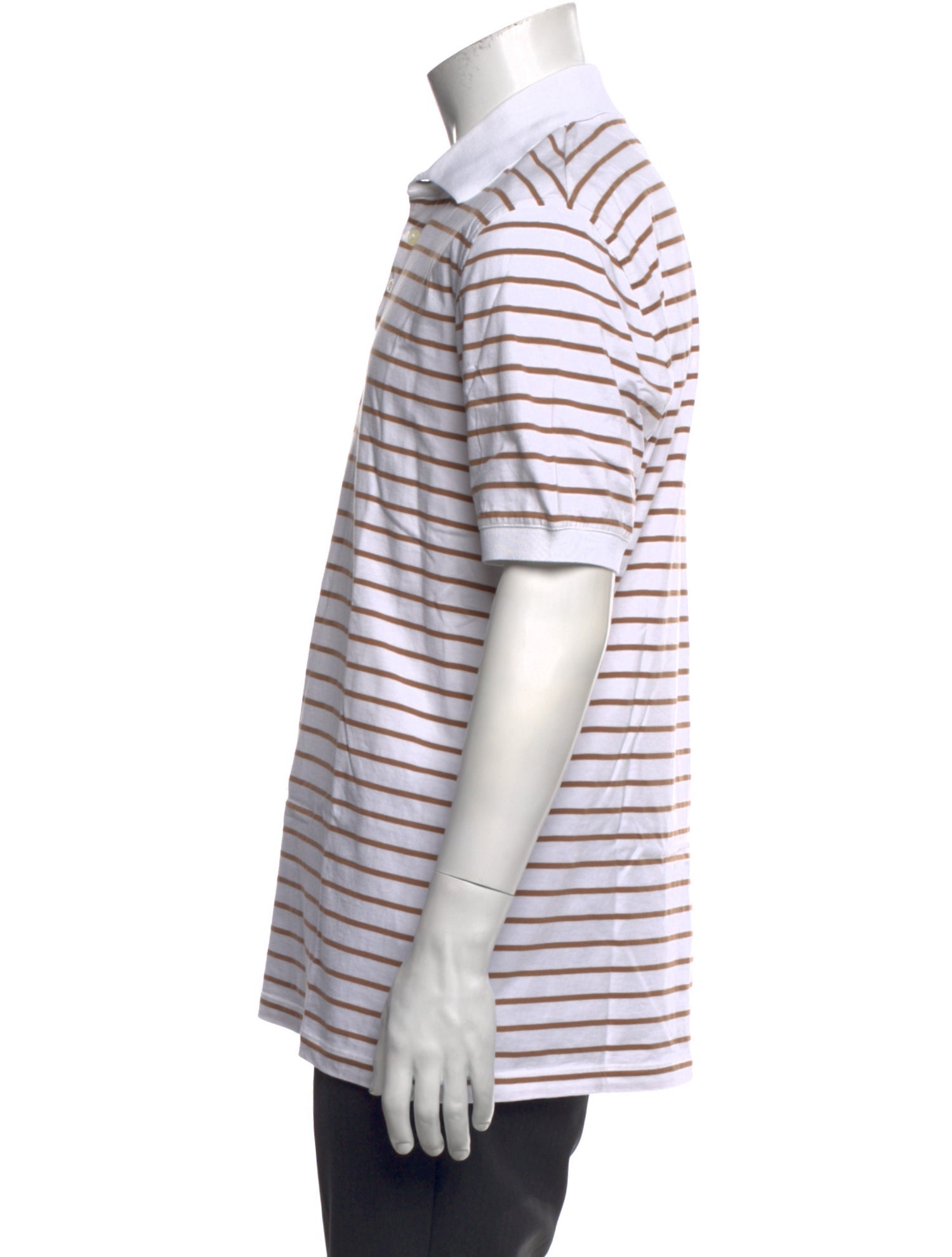 Brunello Cucinelli Striped Collar Polo Shirt
