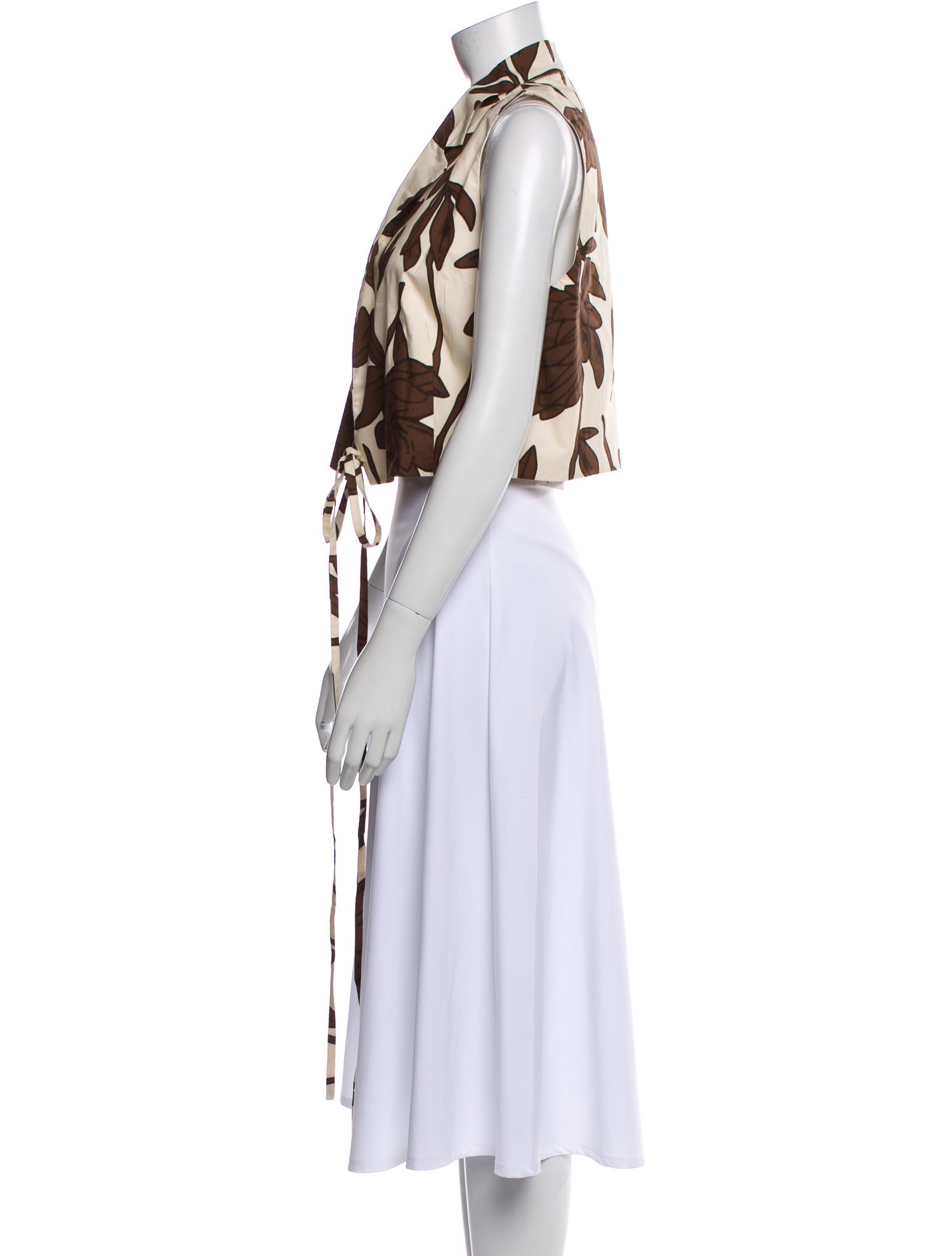 Brunello Cucinelli Graphic Print V-Neck Crop Top w/ Tags