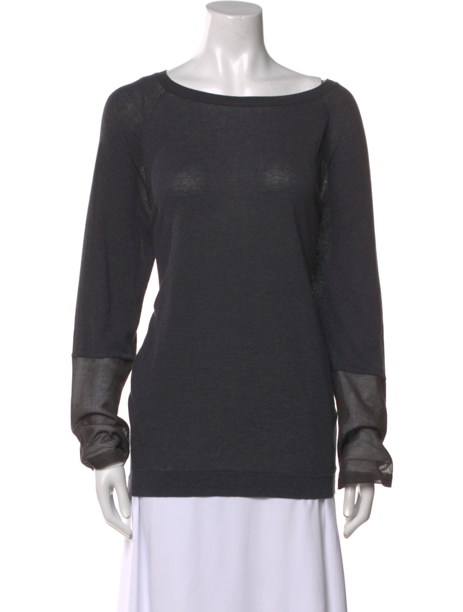 Brunello Cucinelli Scoop Neck Long Sleeve Top