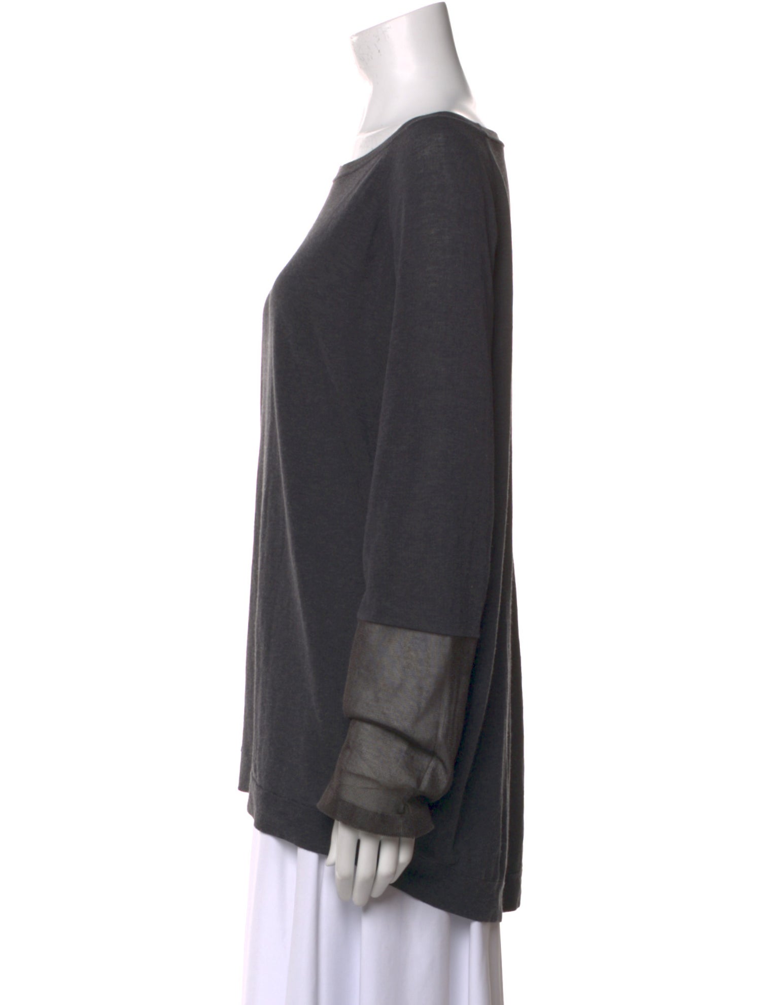 Brunello Cucinelli Scoop Neck Long Sleeve Top