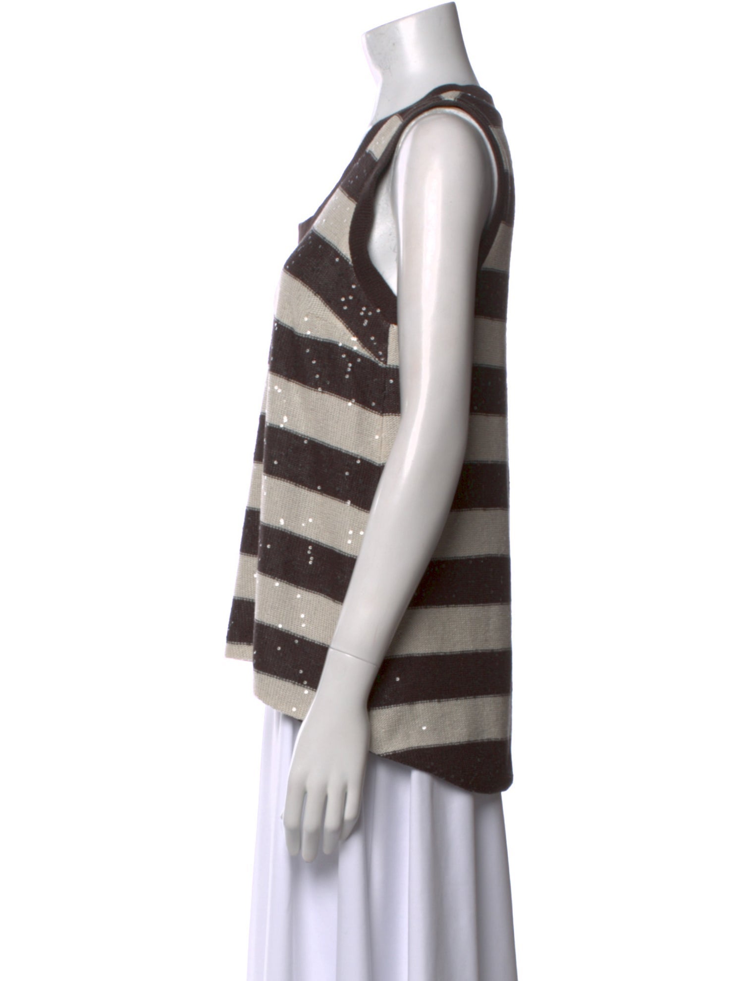 Brunello Cucinelli Linen Striped Top