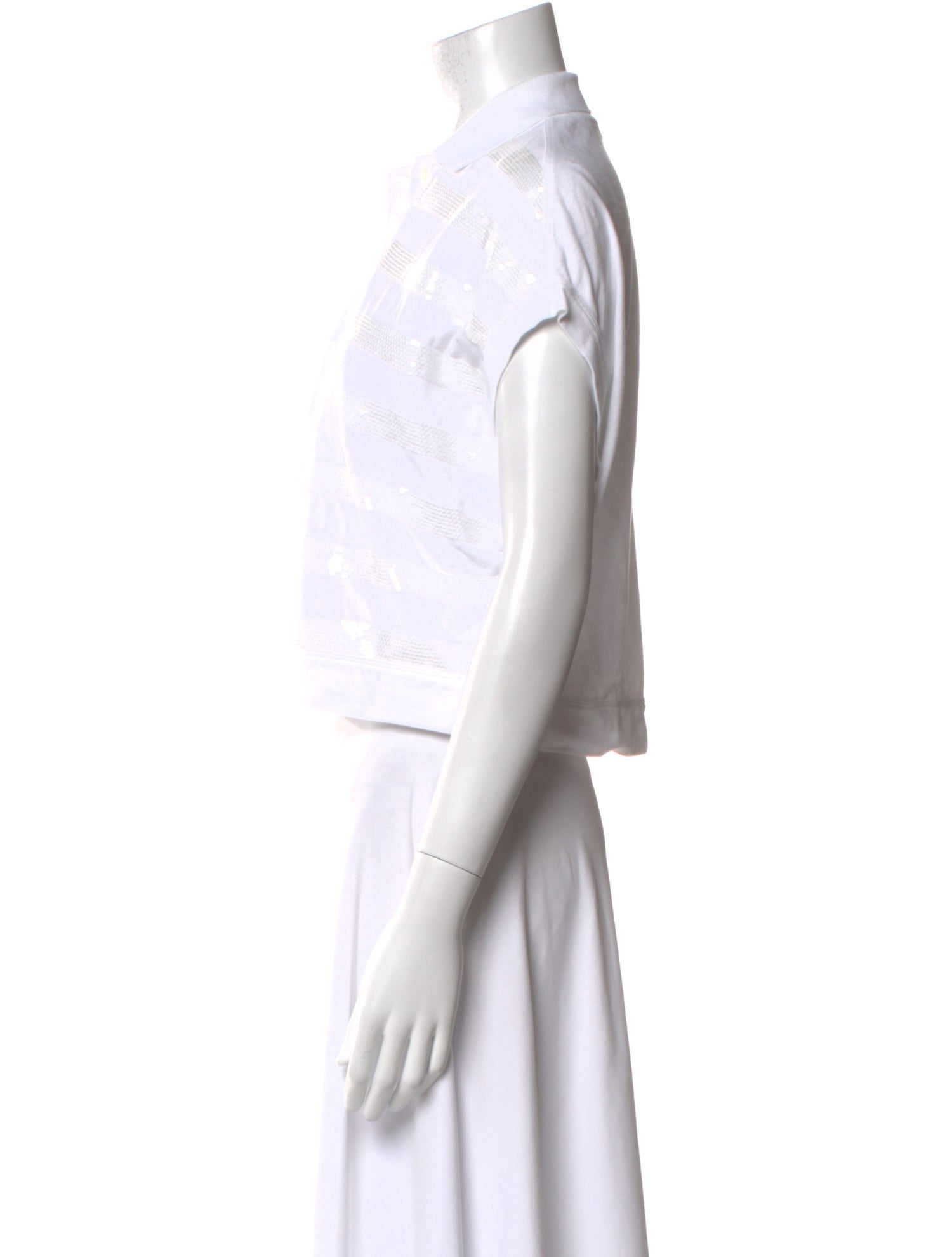 Brunello Cucinelli Striped Short Sleeve Crop Top