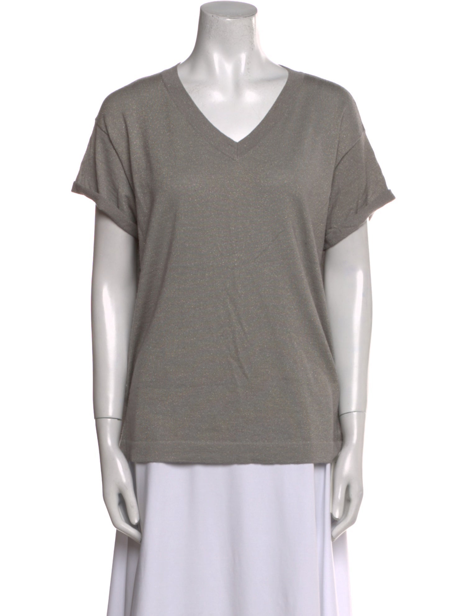Brunello Cucinelli V-Neck Short Sleeve T-Shirt
