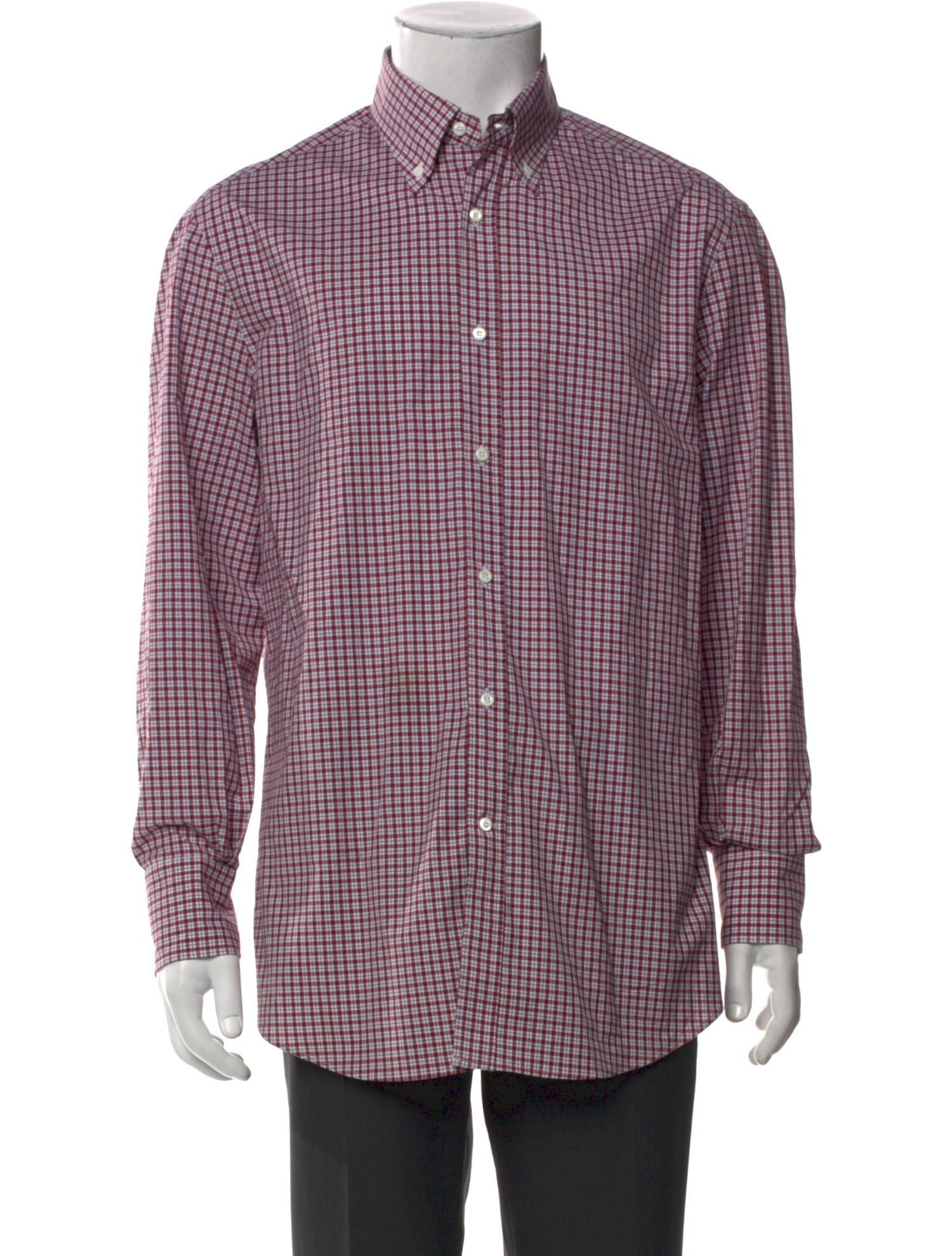 Brunello Cucinelli Plaid Print Long Sleeve Shirt